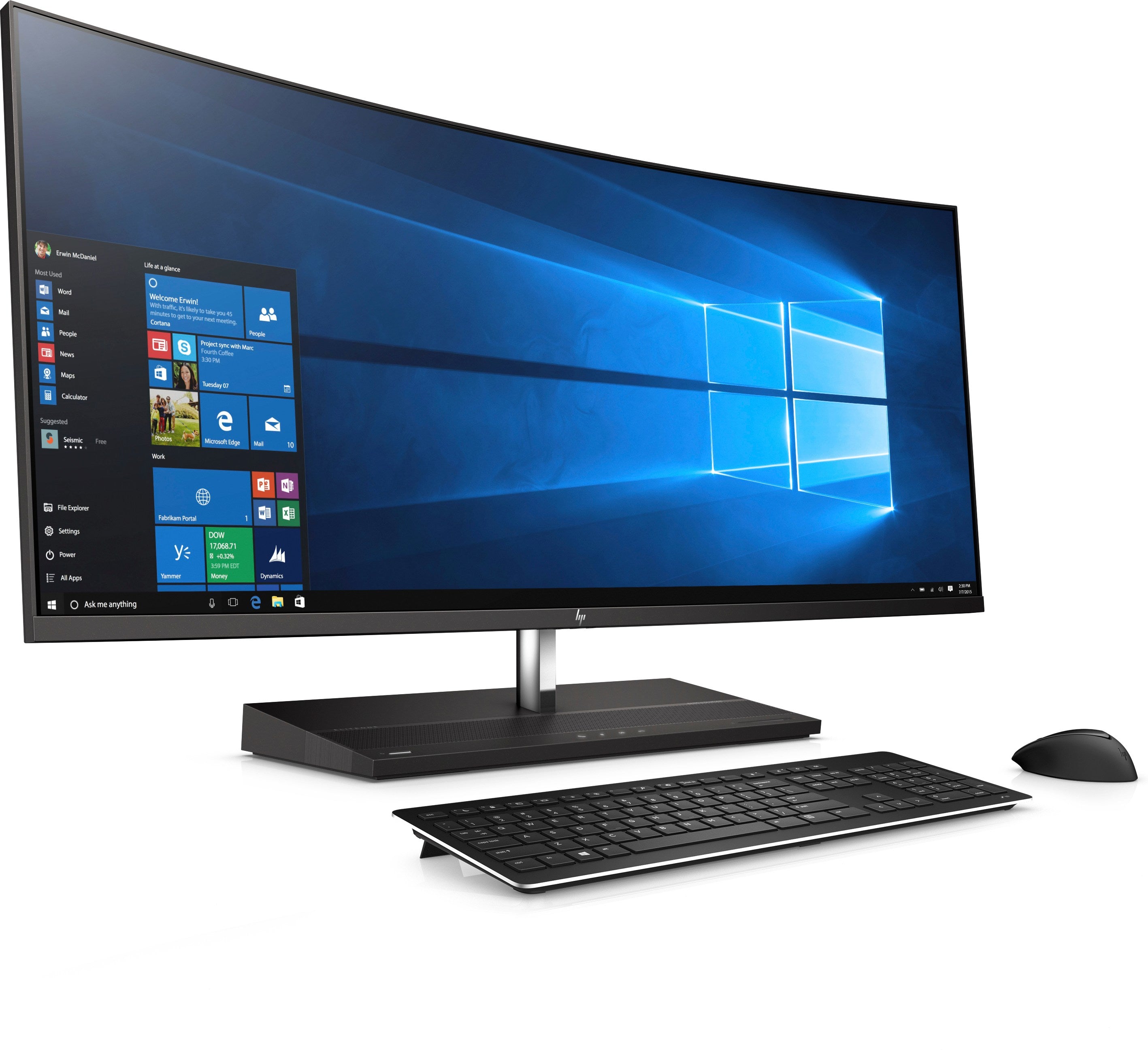 HP Curved EliteOne 1000 G2 All In One Desktop PC 34" WQHD Intel Core i5, 3.00GHz, 8GB RAM, 256GB PCIe SSD, Windows 10 Pro-64 Bit, 4HX51UT#ABA