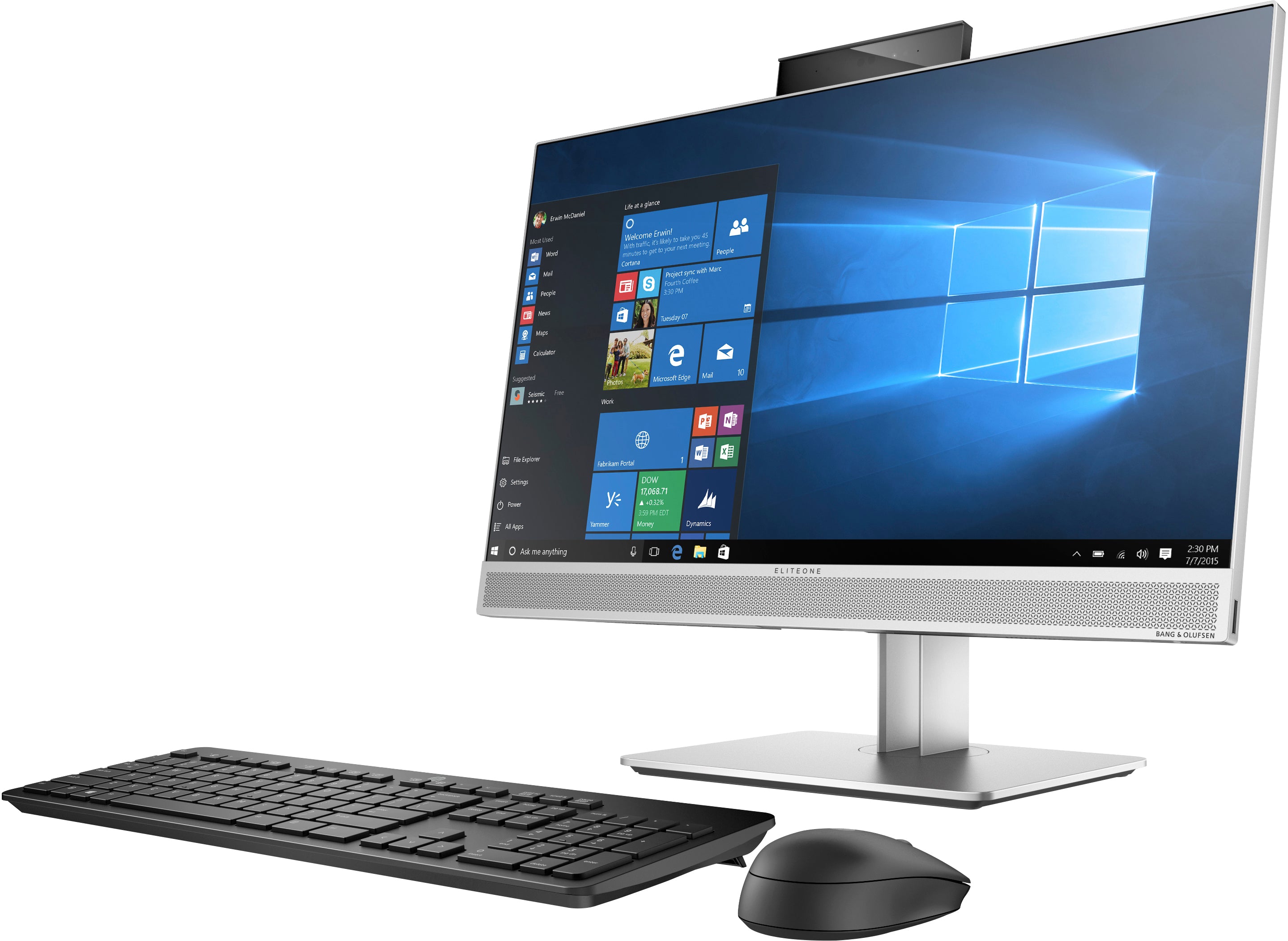 HP EliteOne 800 G4 23.8" Full HD (Touchscreen) All-in-One Desktop PC, Intel Core i7-8700, 3.20GHz, 8GB RAM, 1TB HDD, Windows 10 Pro 64-Bit - 4HY60UT#ABA