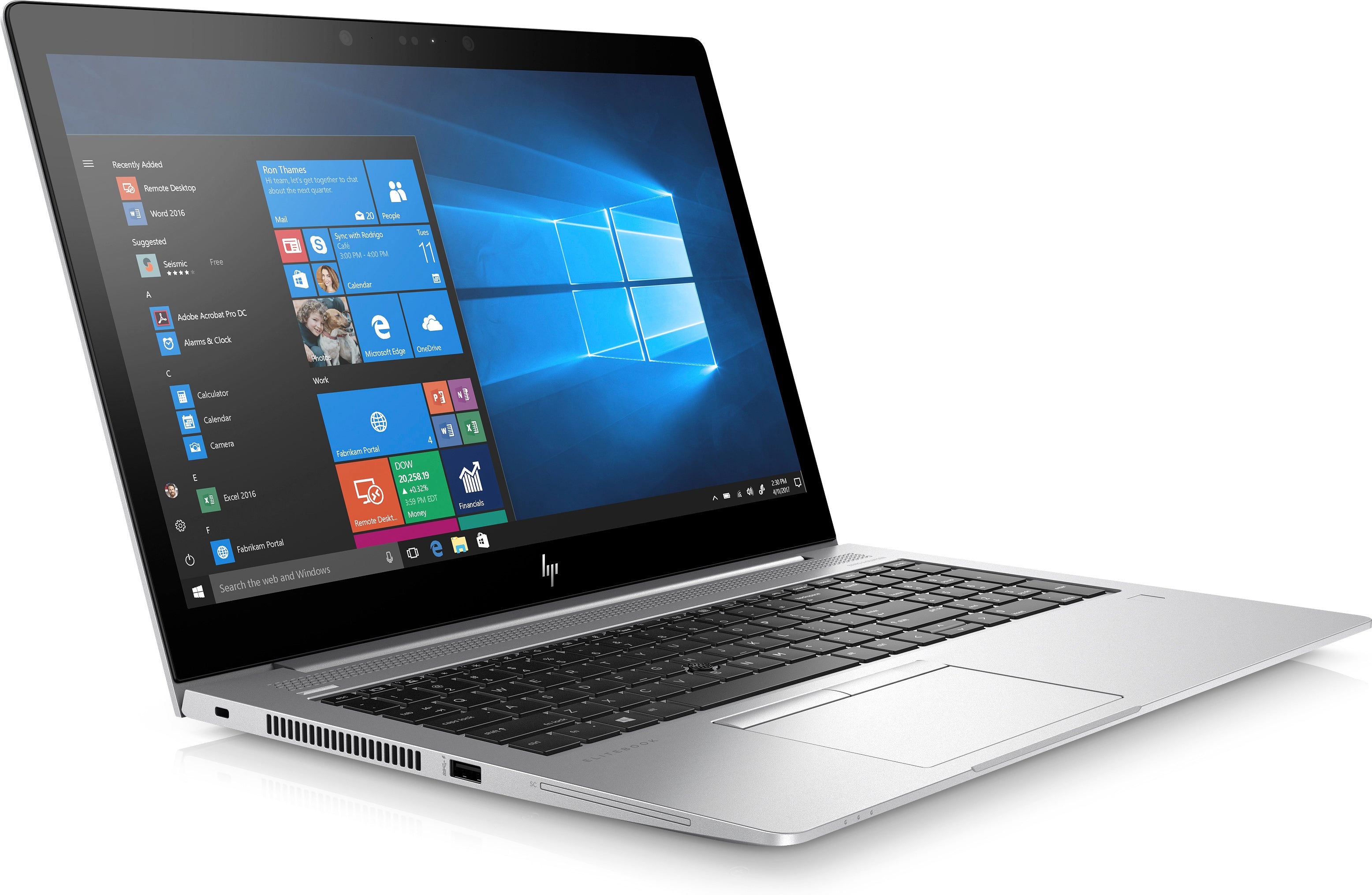 HP EliteBook 755-G5 15.6" FHD (Non-Touch) Business Notebook, AMD Ryzen 7-2700U, 2.20GHz, 8GB RAM, 256GB SSD, Windows 10 Pro 64-Bit - 4HZ54UT#ABA