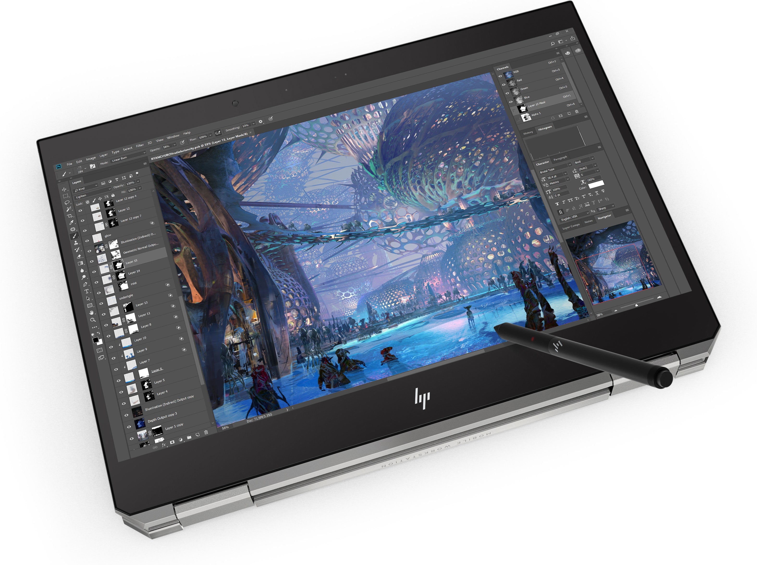 HP ZBook Studio x360 G5 Convertible Mobile Workstation, 15.6" Full HD (Touchscreen) Display, Intel Core i5, 2.30GHz, 8GB RAM, 256GB SSD, Windows 10 Pro 64-Bit- 4NL02UT#ABA