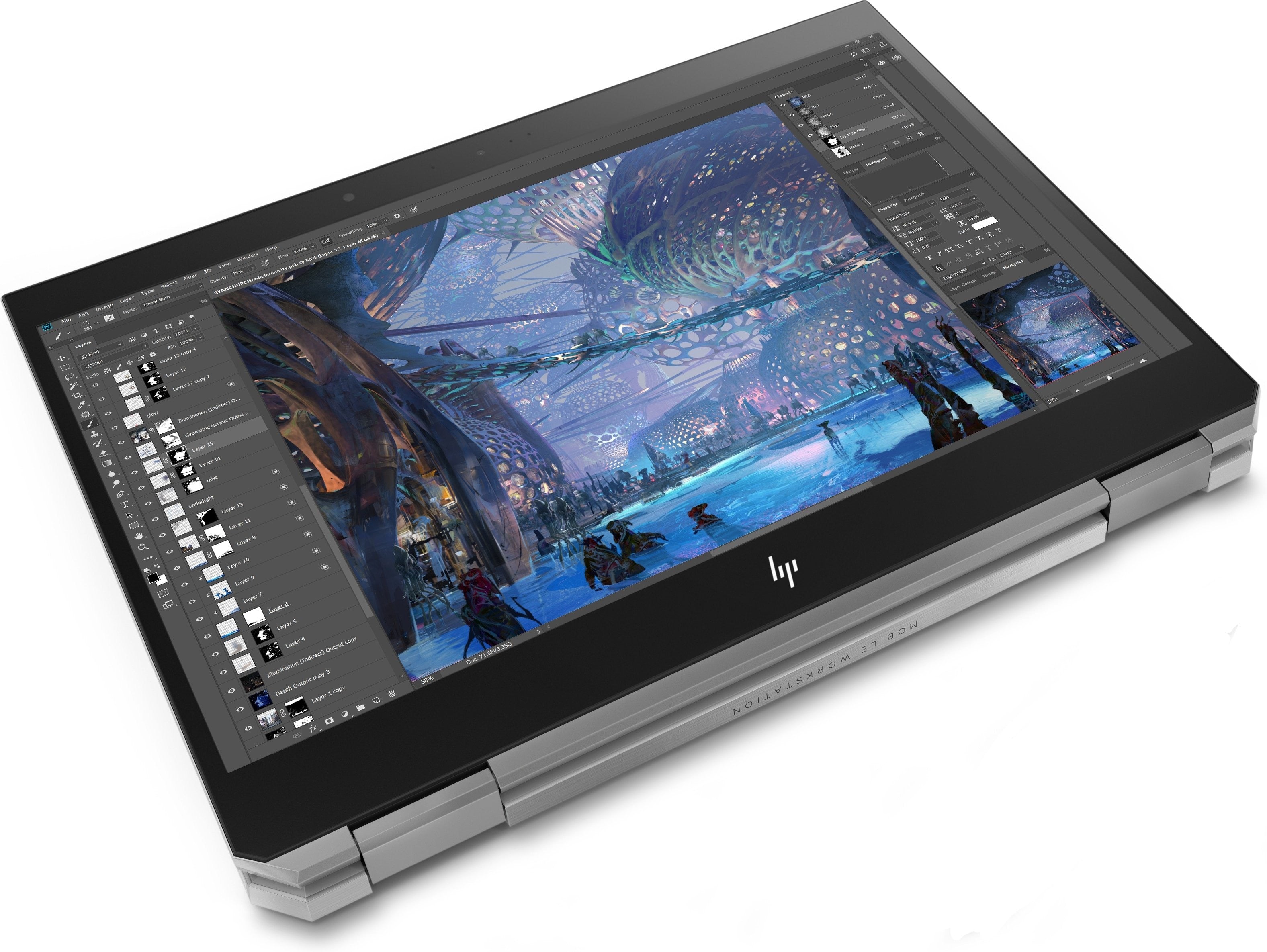HP ZBook Studio X360 G5 15.6" 4K UHD (Touch) Convertible Mobile Workstation, Intel i7-9850H, 2.60GHz, 16GB RAM, 512GB SSD, Win10P - 8XA66UT#ABA