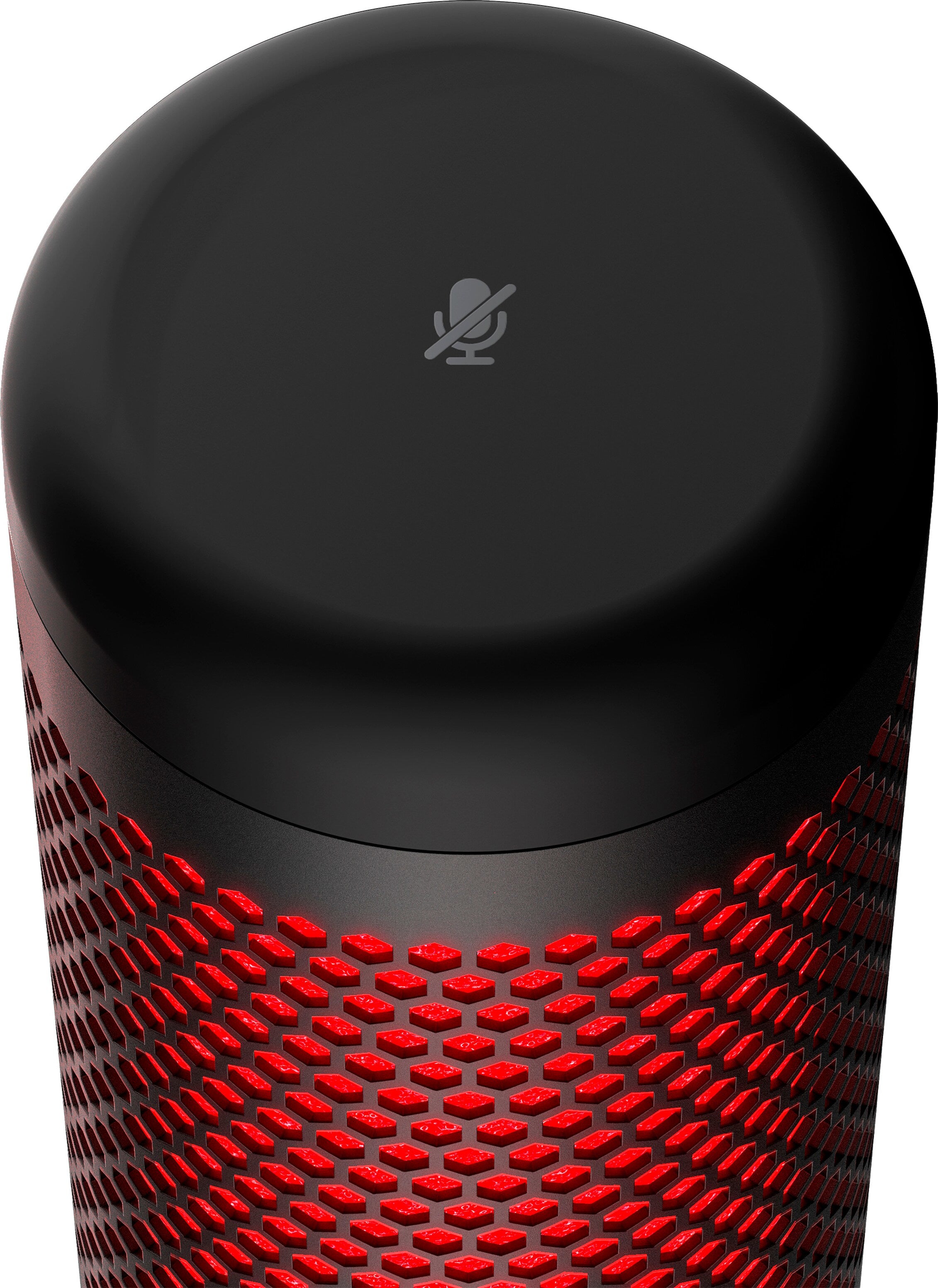 HP HyperX QuadCast USB Microphone, Red Lighting, 3.5mm, Bidirectional, Black-Red - 4P5P6AA