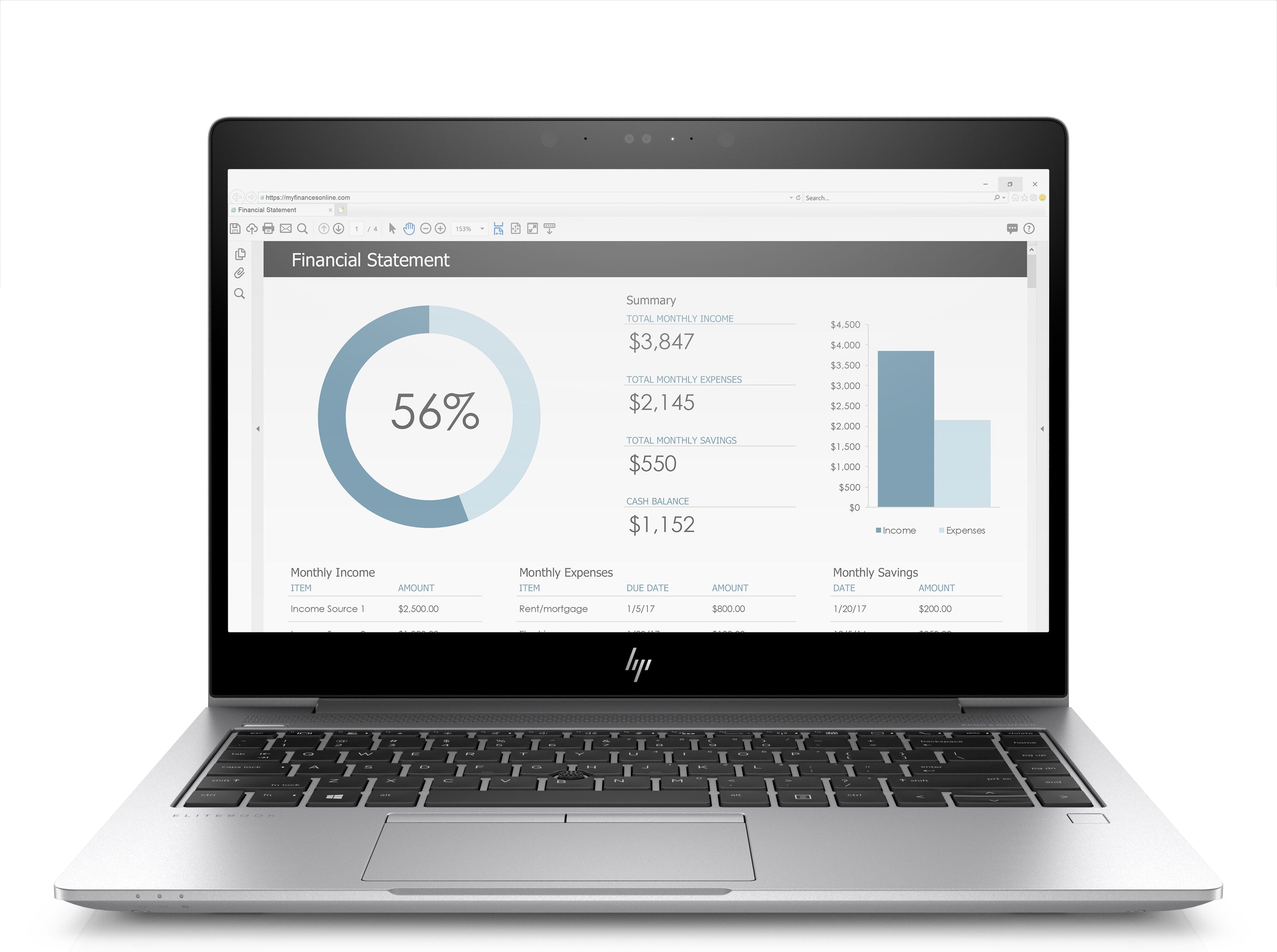 HP EliteBook 840-G5 14" FHD (Non-Touch) Notebook PC, Intel i7-8650U, 1.90GHz, 8GB RAM, 256GB SSD, Windows 10 Pro 64-Bit - 4QL56US#ABA