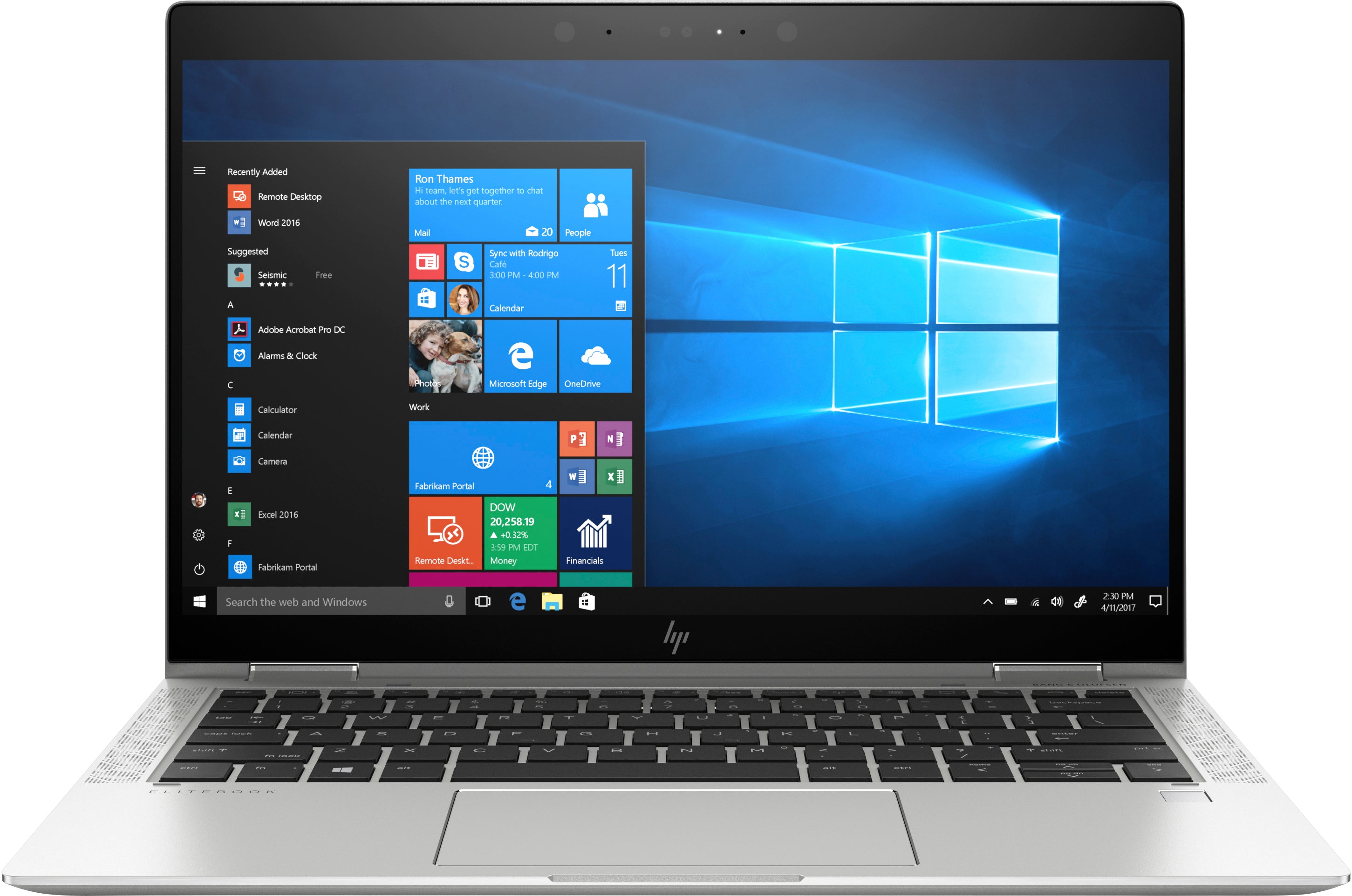 HP EliteBook X360 1030-G3 13.3" FHD (Touch) Notebook, Intel i7-8650U, 1.90GHz, 16GB RAM, 256GB SSD, Win10P - 7XT82US#ABA