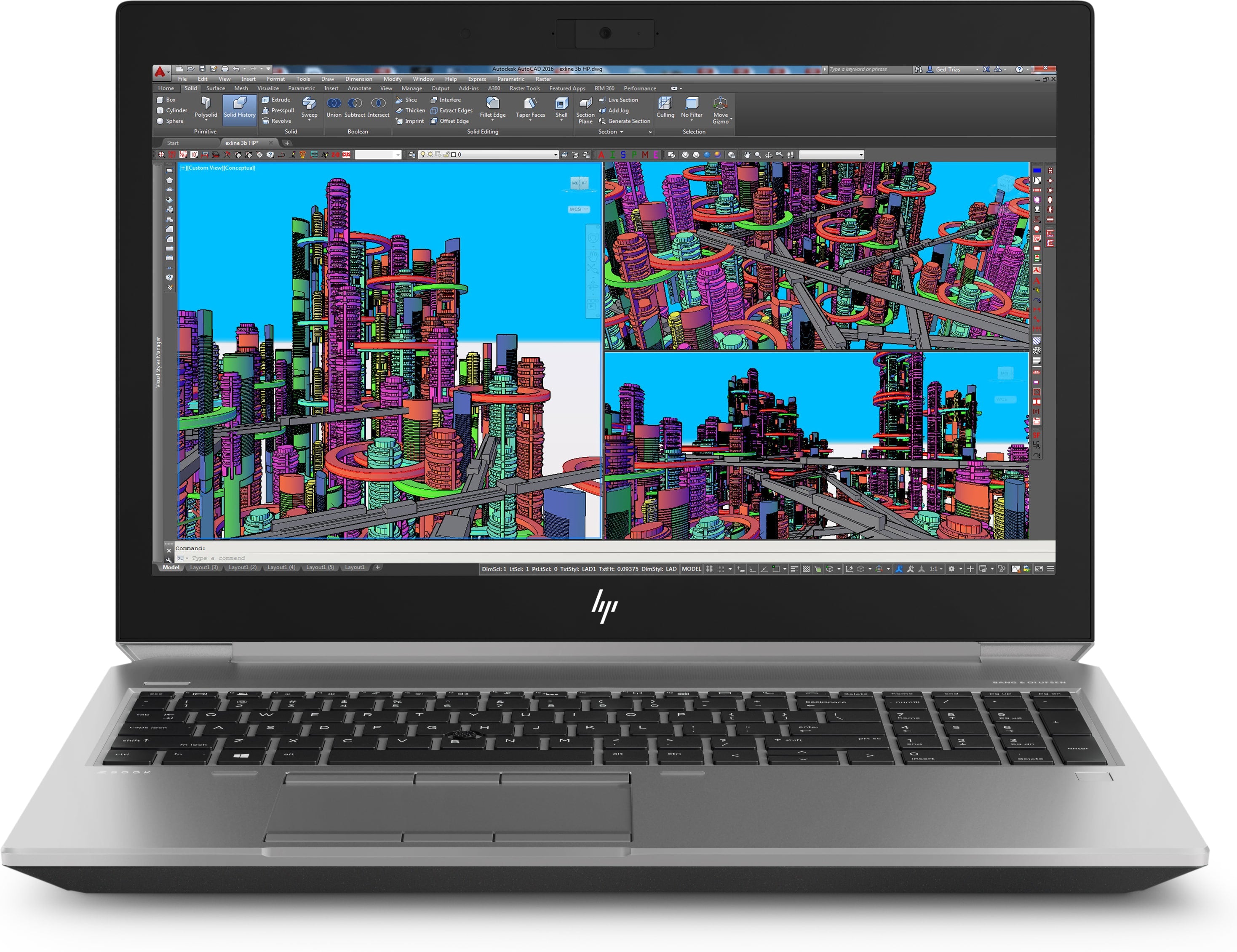 HP ZBook 15 G5 15.6" UHD Mobile Workstation, Intel i7-8850H, 2.60GHz, 16GB RAM, 256GB SSD, Win10P - 5WJ52UP#ABA