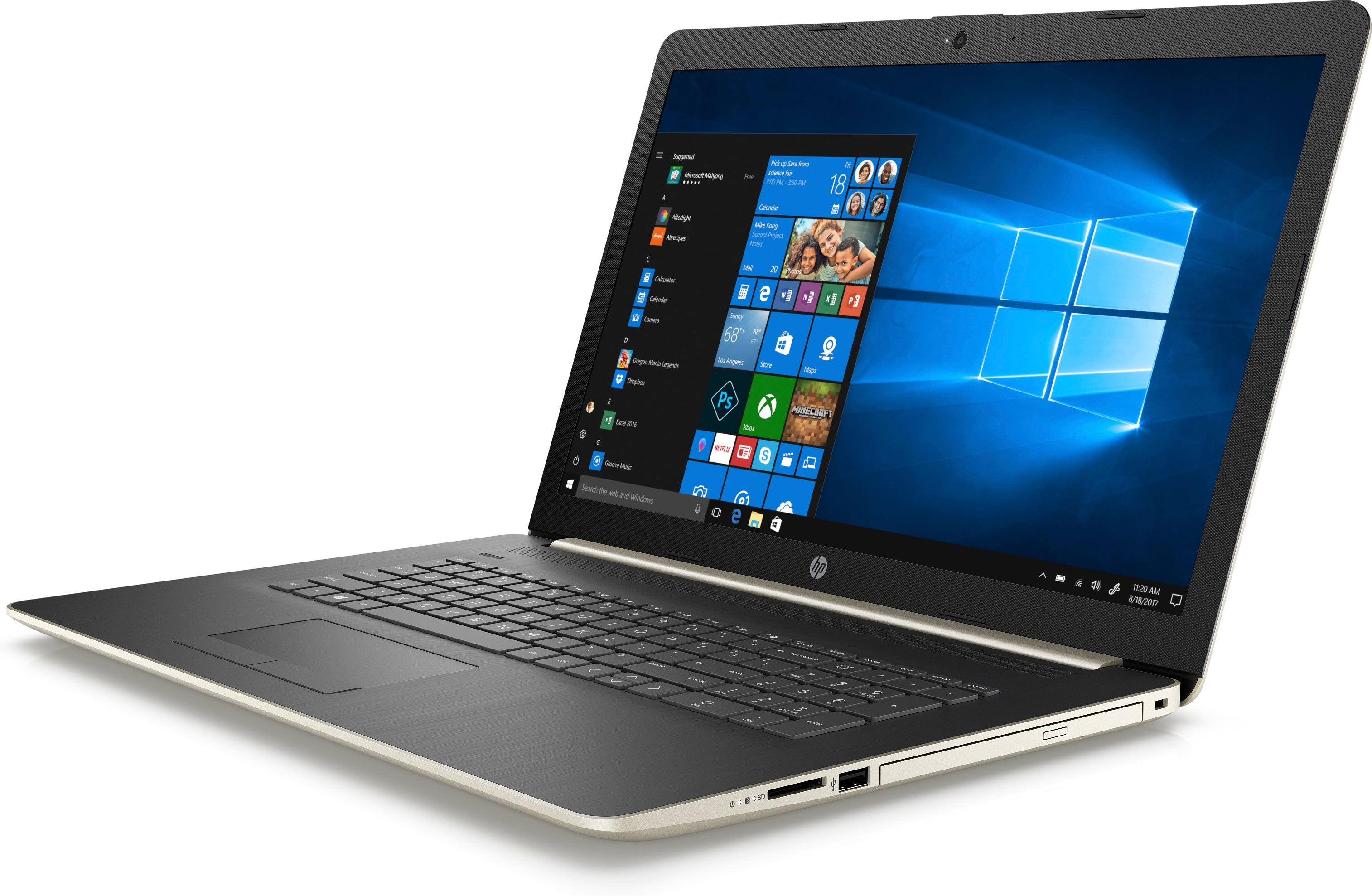 HP 17-by0005cy 17.3" HD+ LCD Notebook Intel Core i3 2.20GHz 8GB RAM 1TB SATA Windows 10 Home-64 Bit 4SS61UA#ABA