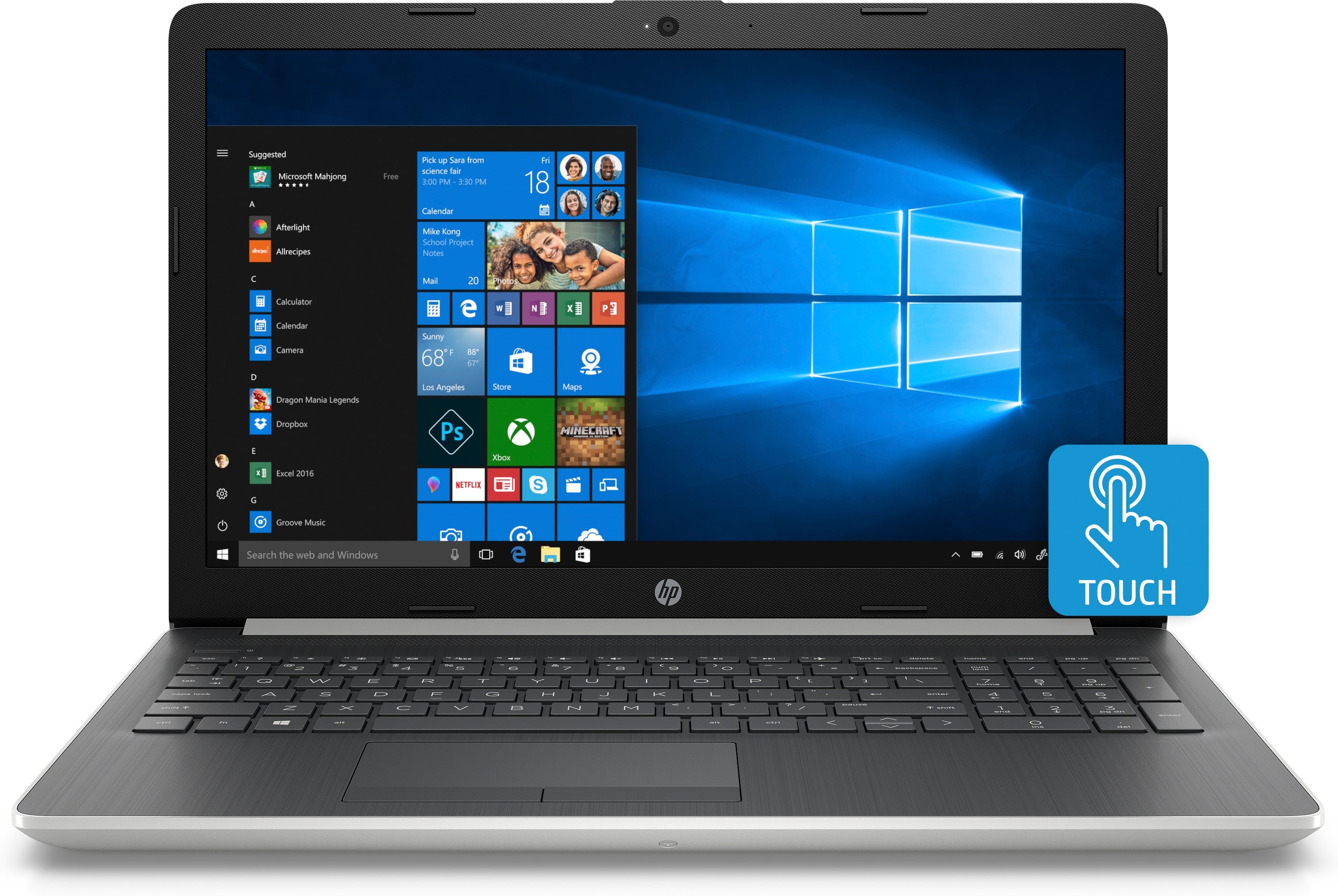 HP 15-da0007cy 15.6" HD (Touchscreen) Notebook, Intel Core i3-8130U, 2.20GHz, 8GB RAM, 1TB SATA, Windows 10 Home 64-Bit + Office 365 Personal 1-Year Subscription - 4SQ74UA#ABA (Certified Refurbished)