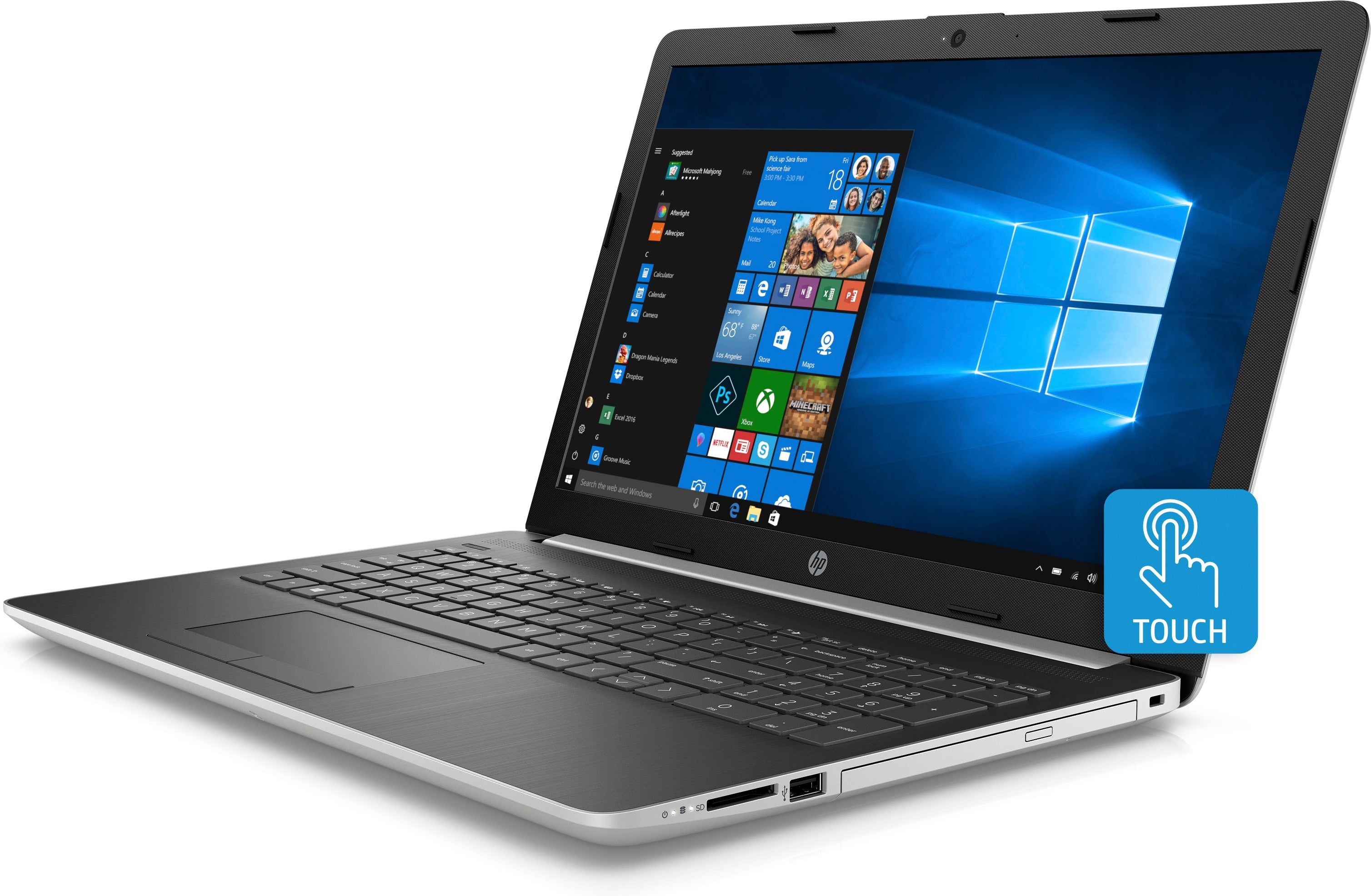 HP 15-da0007cy 15.6" HD (Touchscreen) Notebook, Intel Core i3-8130U, 2.20GHz, 8GB RAM, 1TB SATA, Windows 10 Home 64-Bit + Office 365 Personal 1-Year Subscription - 4SQ74UA#ABA (Certified Refurbished)