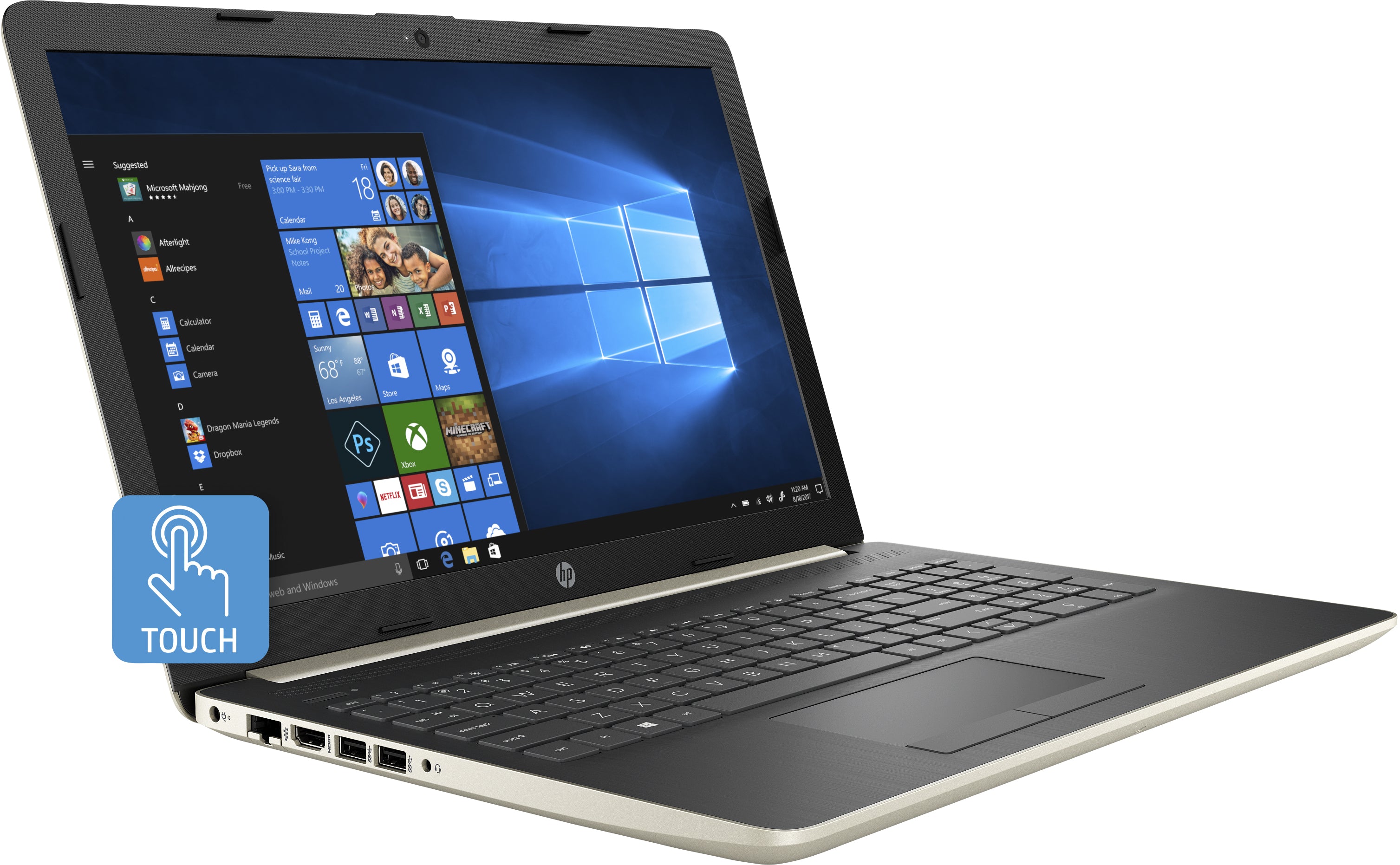 HP 15-da0003cy 15.6" HD (Touchscreen) Notebook, Intel Core i3-8130U, 2.20GHz, 8GB RAM, 1TB SATA, Windows 10 Home 64-Bit - 4SU38UA#ABA (Certified Refurbished)