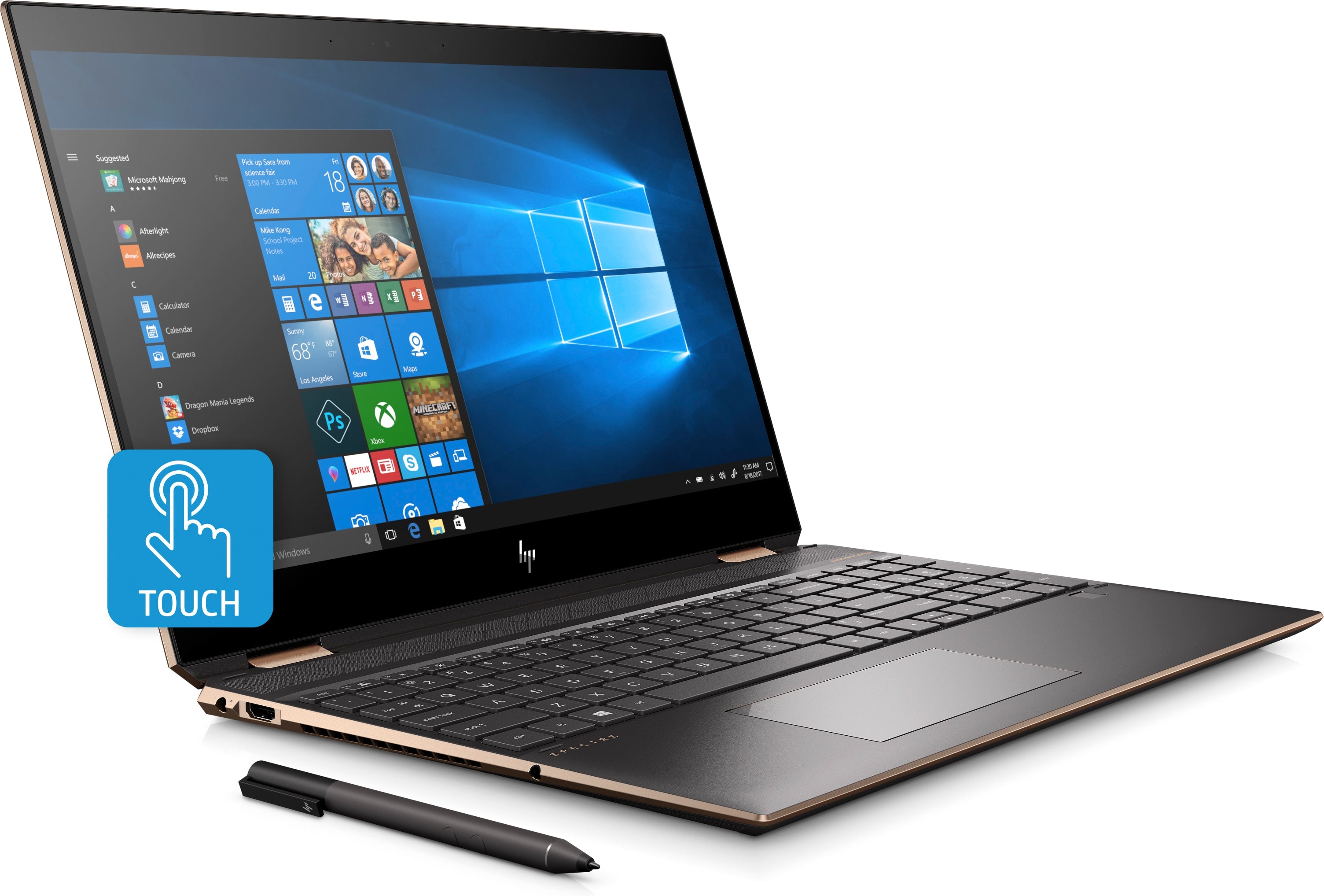 HP Spectre x360 15-df0033dx 15.6" 4K UHD Touch 2-in-1 Notebook, Intel i7-8565U, 1.80 GHz, 16GB RAM,512GB SSD+32GB Optane,6JY95UA#ABA(Certified Refurbished)