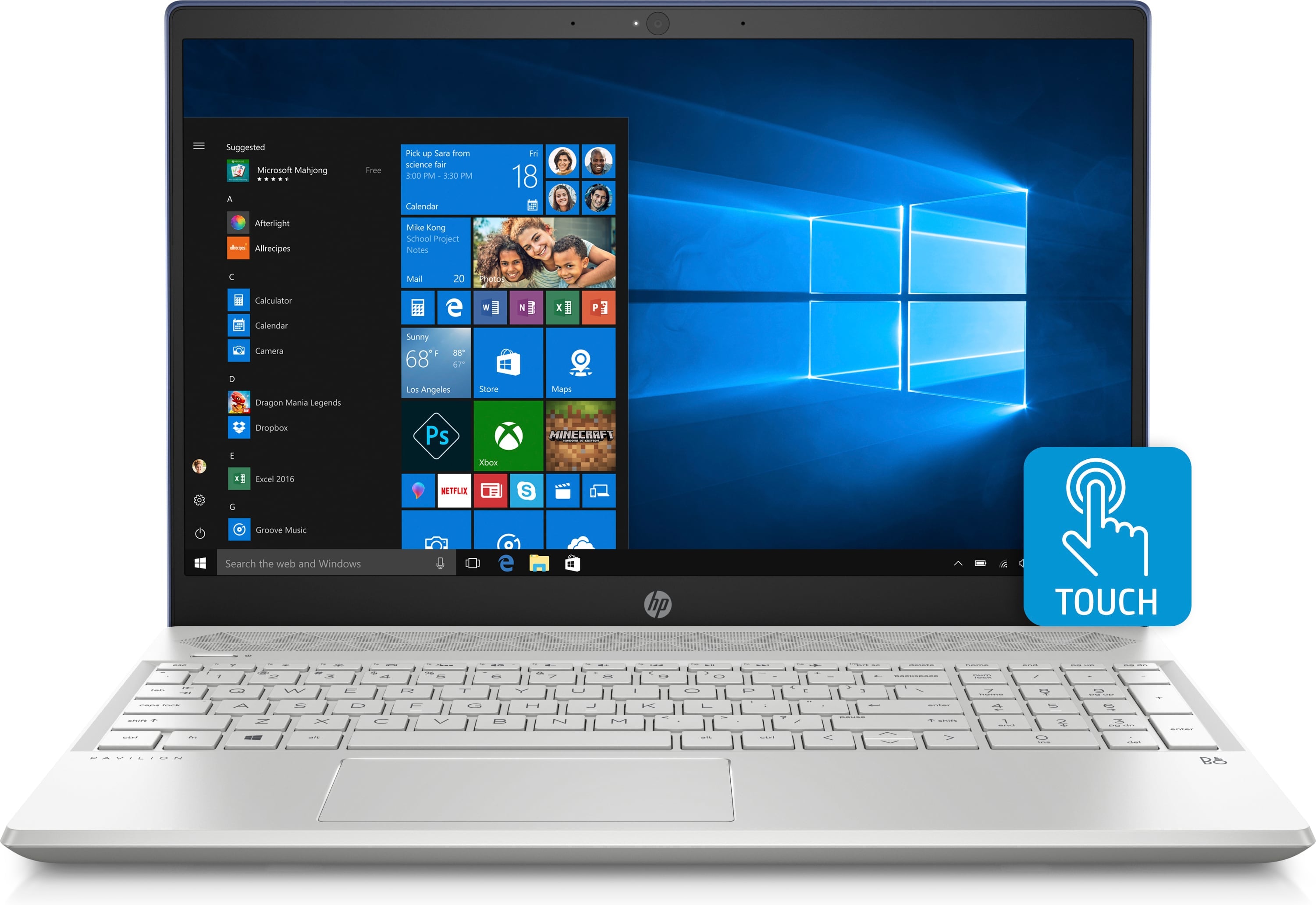 HP Pavilion 15-cw0007cy 15.6" HD (Touchscreen) Notebook, AMD Ryzen3 2300U, 2GHz, 8 GB RAM, 1 TB HDD, Windows 10 Home 64-Bit - 4YN04UA#ABA (Certified Refurbished)