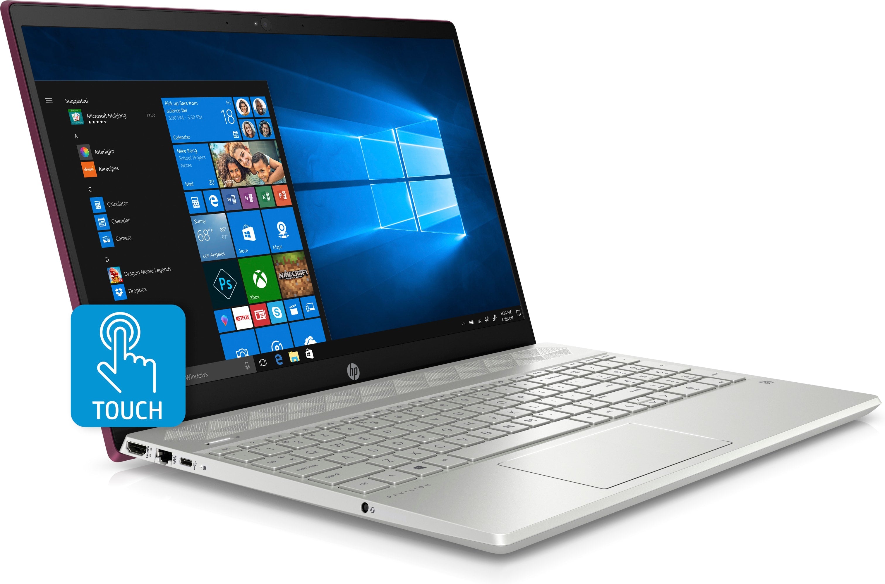 HP Pavilion 15-cw0008cy 15.6" HD (Touchscreen) Notebook, AMD Ryzen3 2300U, 2GHz, 8 GB RAM, 1 TB HDD, Windows 10 Home 64-Bit- 4YN09UA#ABA (Certified Refurbished)