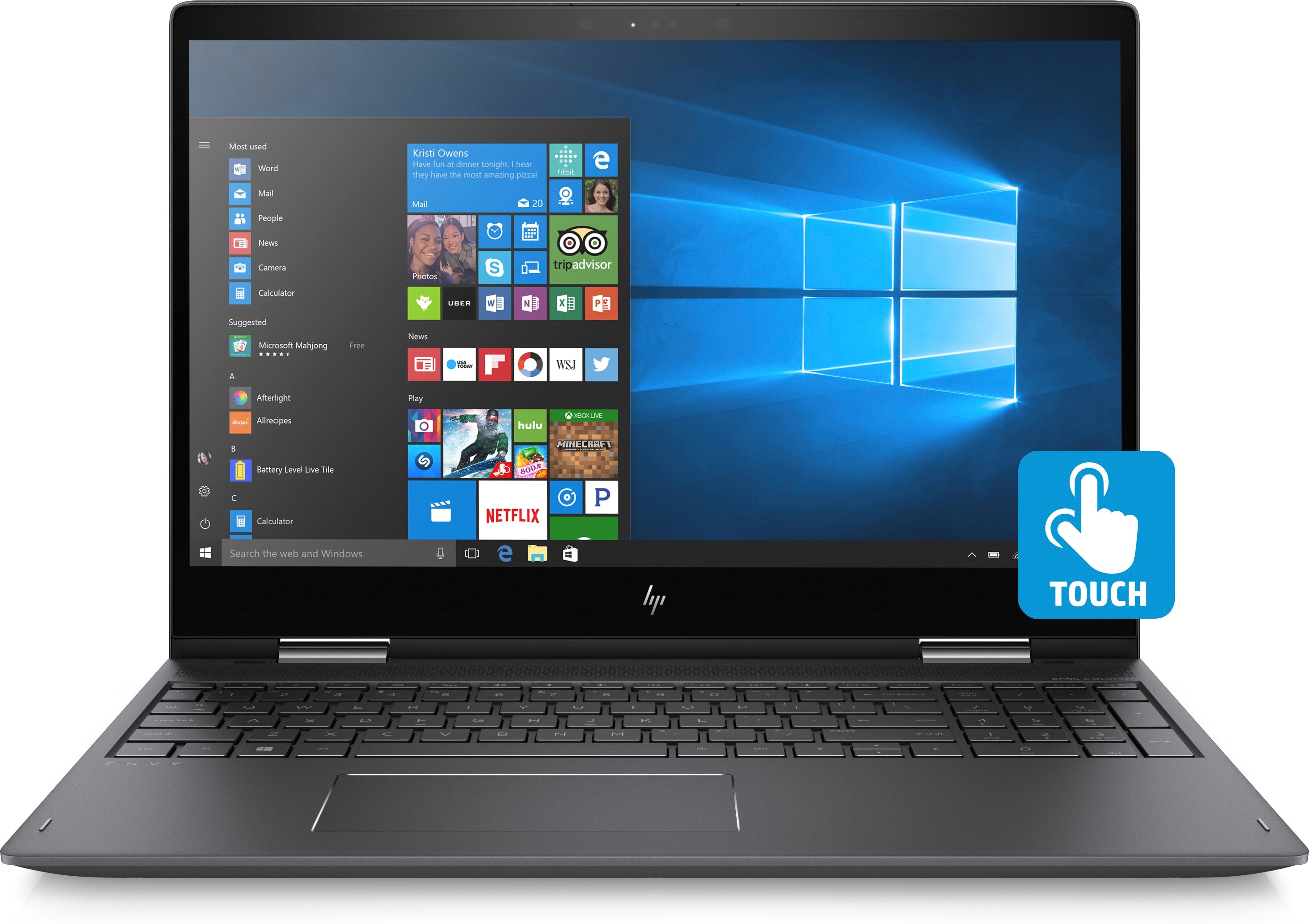 HP Envy x360 15-bq210nr Convertible Notebook, 15.6" FHD (Touchscreen) Display, AMD Ryzen 5, 2.00GHz, 8GB RAM, 256GB SSD, Windows 10 Home 64-Bit, Dark Ash Silver- 4YU05UA#ABA (Certified Refurbished)