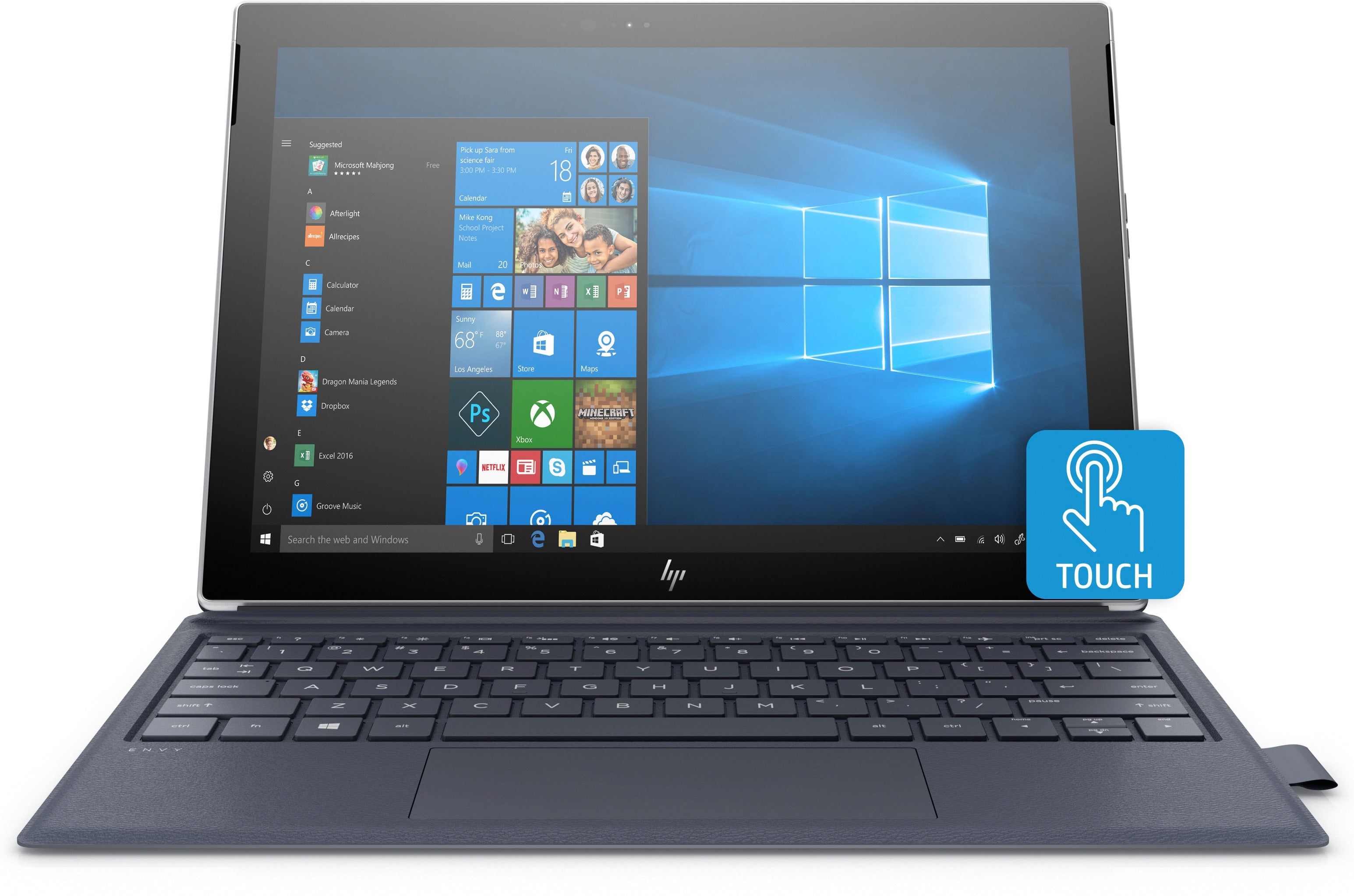 HP ENVY x2 Detachable 12-e068ms 12.3" WUXGA+ (Touch) Tablet, Snapdragon 835, 2.20GHz, 4GB RAM, 128GB SSD, W10H S - 5AZ47UA#ABA (Certified Refurbished)