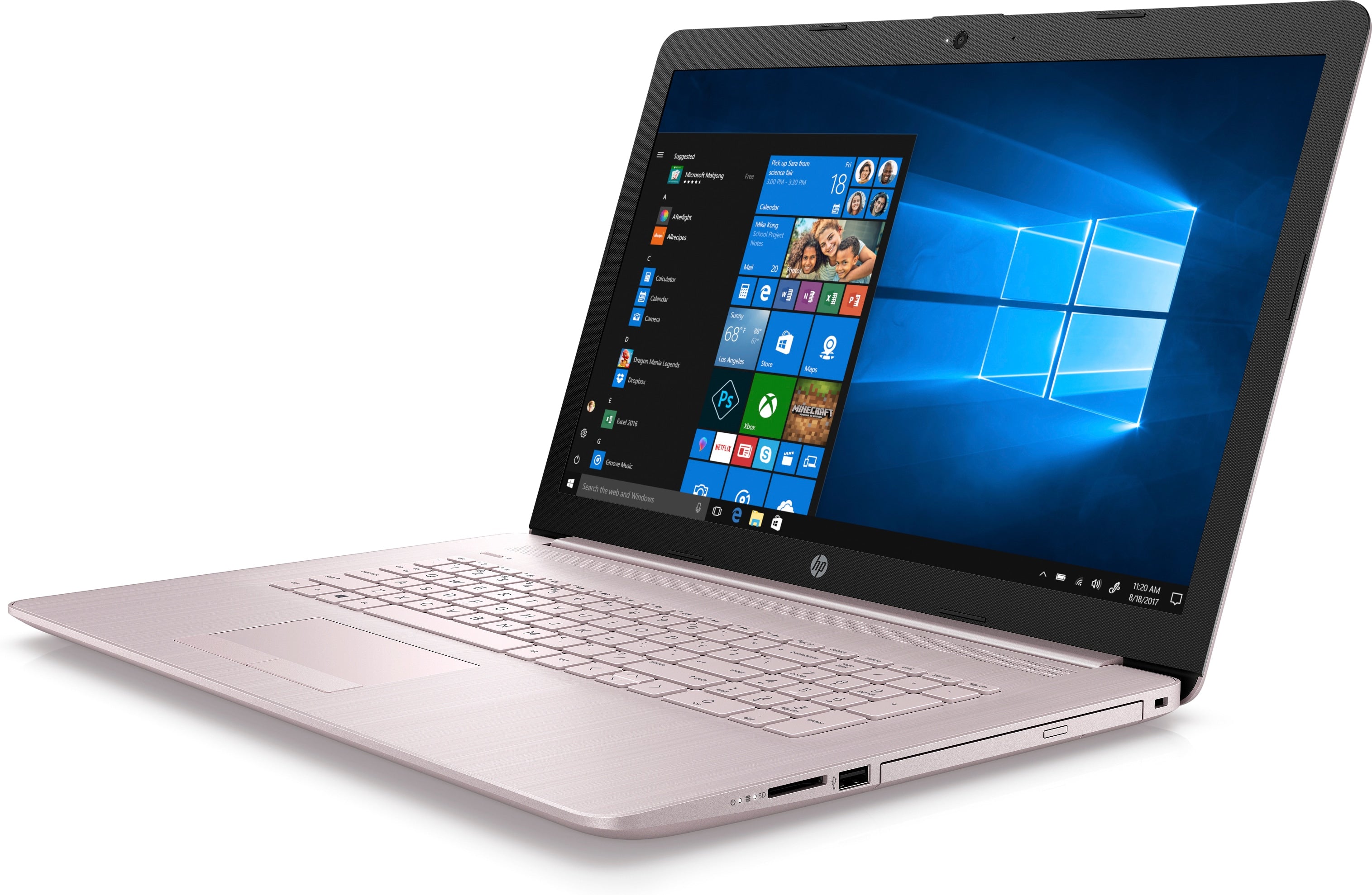 HP 17-by0011ds 17.3" HD+ (Non-Touch) Notebook, Intel Celeron N4000, 1.10GHz, 4GB RAM, 1TB HDD SATA, Windows 10 Home 64-Bit - 5ED35UAR#ABA (Certified Refurbished)