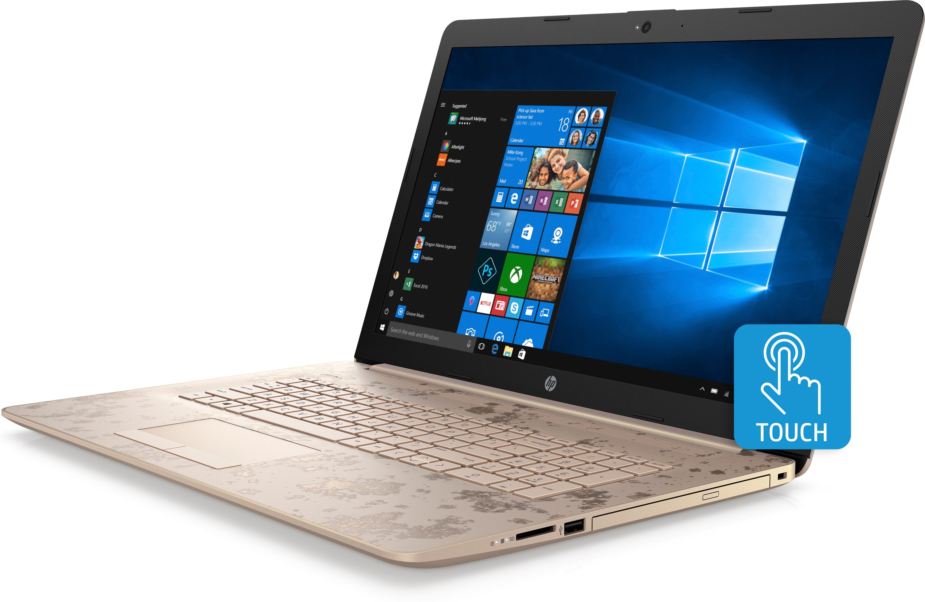 HP 17-by0021cy 17.3" HD+ (Touchscreen) Notebook, Intel Core i5, 1.60Ghz, 8GB RAM + 16GB Optane, 1TB SATA, Windows 10 Home- 64Bit + Office 365 Personal 1-year- 5ED63UA#ABA (Certified Refurbished)