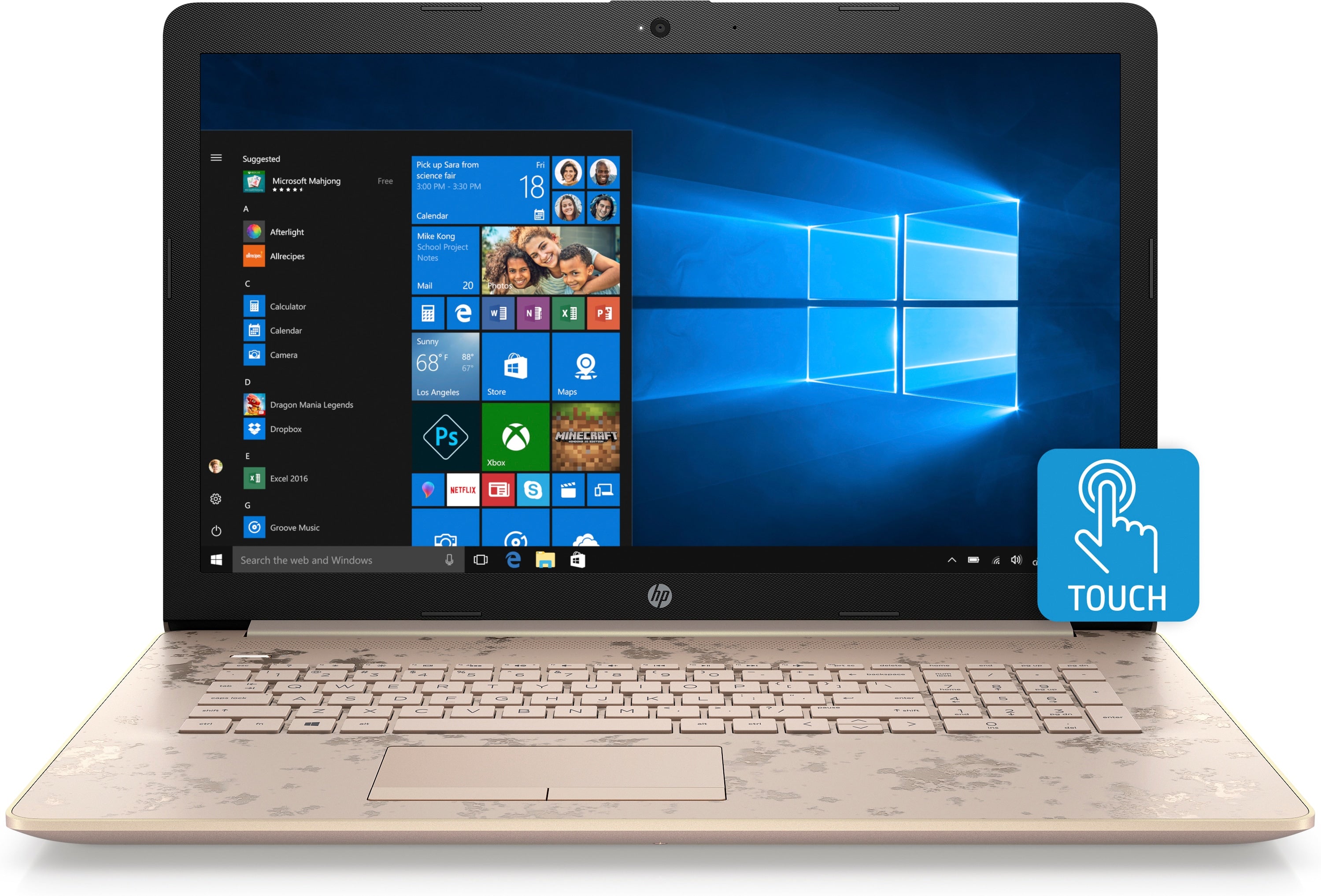 HP 17-by0021cy 17.3" HD+ (Touchscreen) Notebook, Intel Core i5, 1.60Ghz, 8GB RAM + 16GB Optane, 1TB SATA, Windows 10 Home- 64Bit + Office 365 Personal 1-year- 5ED63UA#ABA (Certified Refurbished)