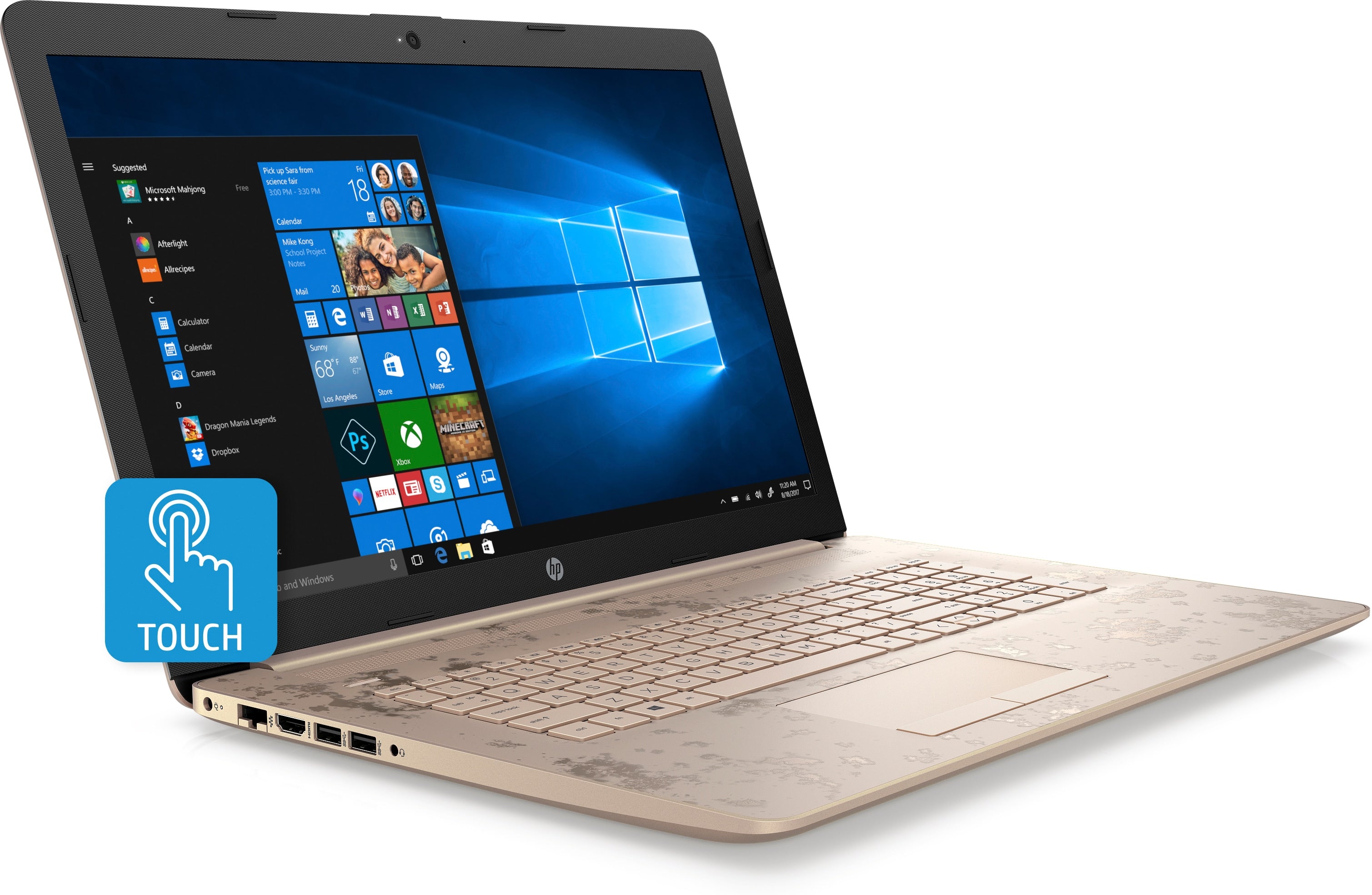 HP 17-by0015cy 17.3" HD+Touch Notebook, Intel i5, 1.60GHz,8GB RAM +16GB Optane,1TB HDD,Win 10 Home-5ED64UA#ABA