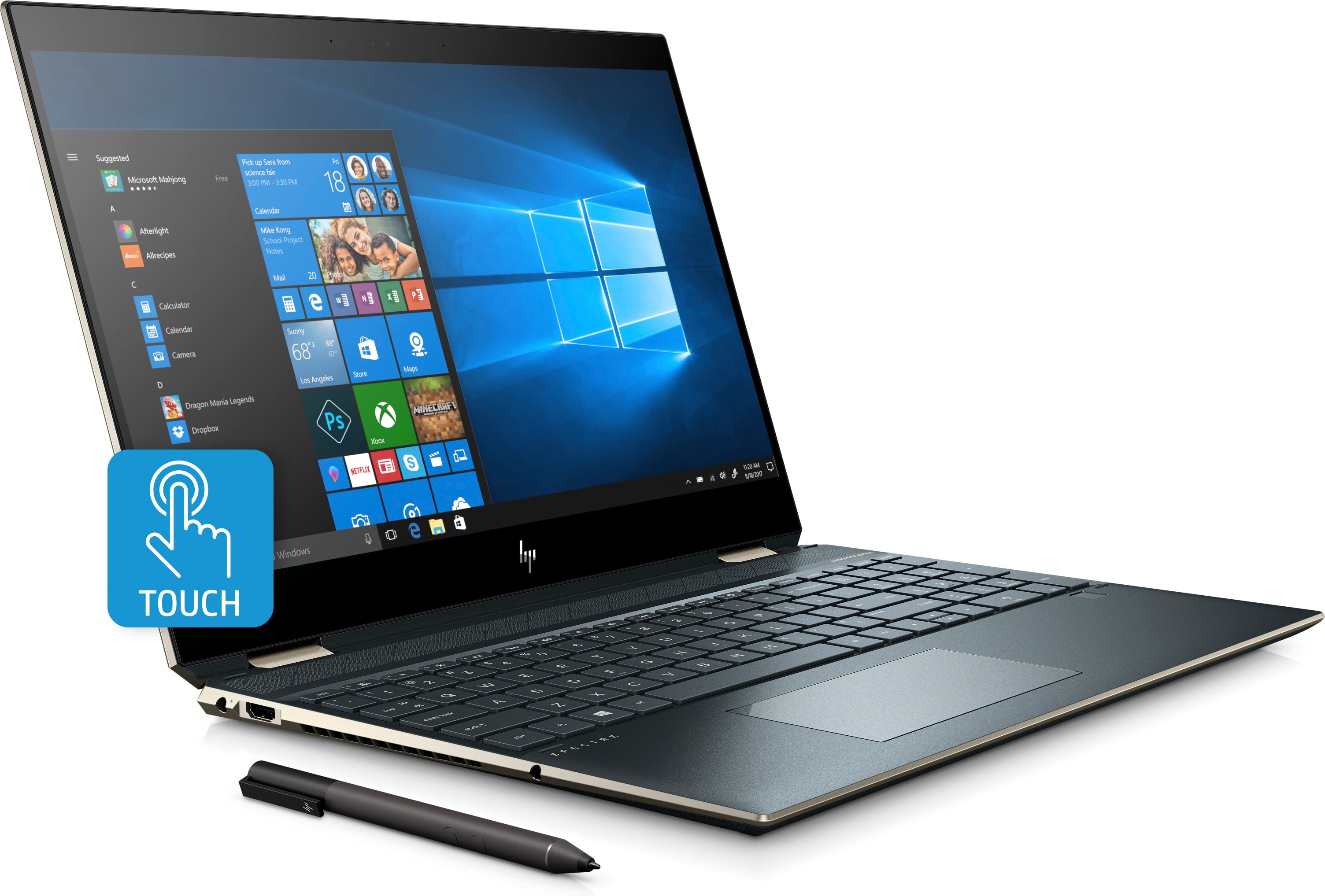 HP Spectre x360 15-df0068nr 15.6" 4K UHD (Touchscreen) Convertible Notebook, Intel Core i7-8565U, 1.80GHz, 16GB RAM, 256GB SSD, Windows 10 Home 64-Bit- 5GQ77UA#ABA (Certified Refurbished)