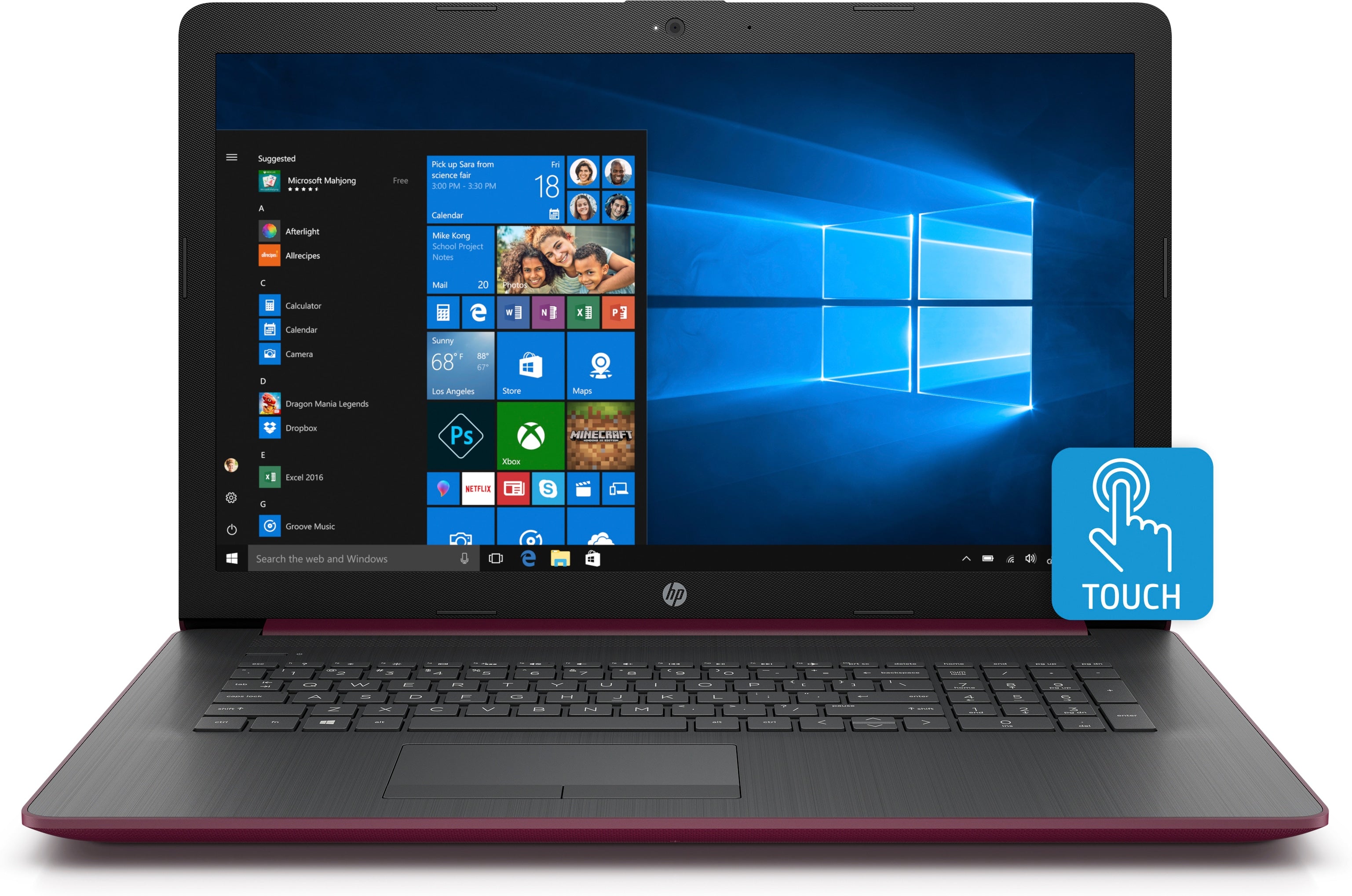 HP 17-ca0007ds 17.3" HD+ (Touchscreen) Notebook, AMD:R3-2300U, 2.0GHz, 8GB RAM, 1TB HDD, Windows 10 Home 64-Bit- 5HG67UA#ABA (Certified Refurbished)