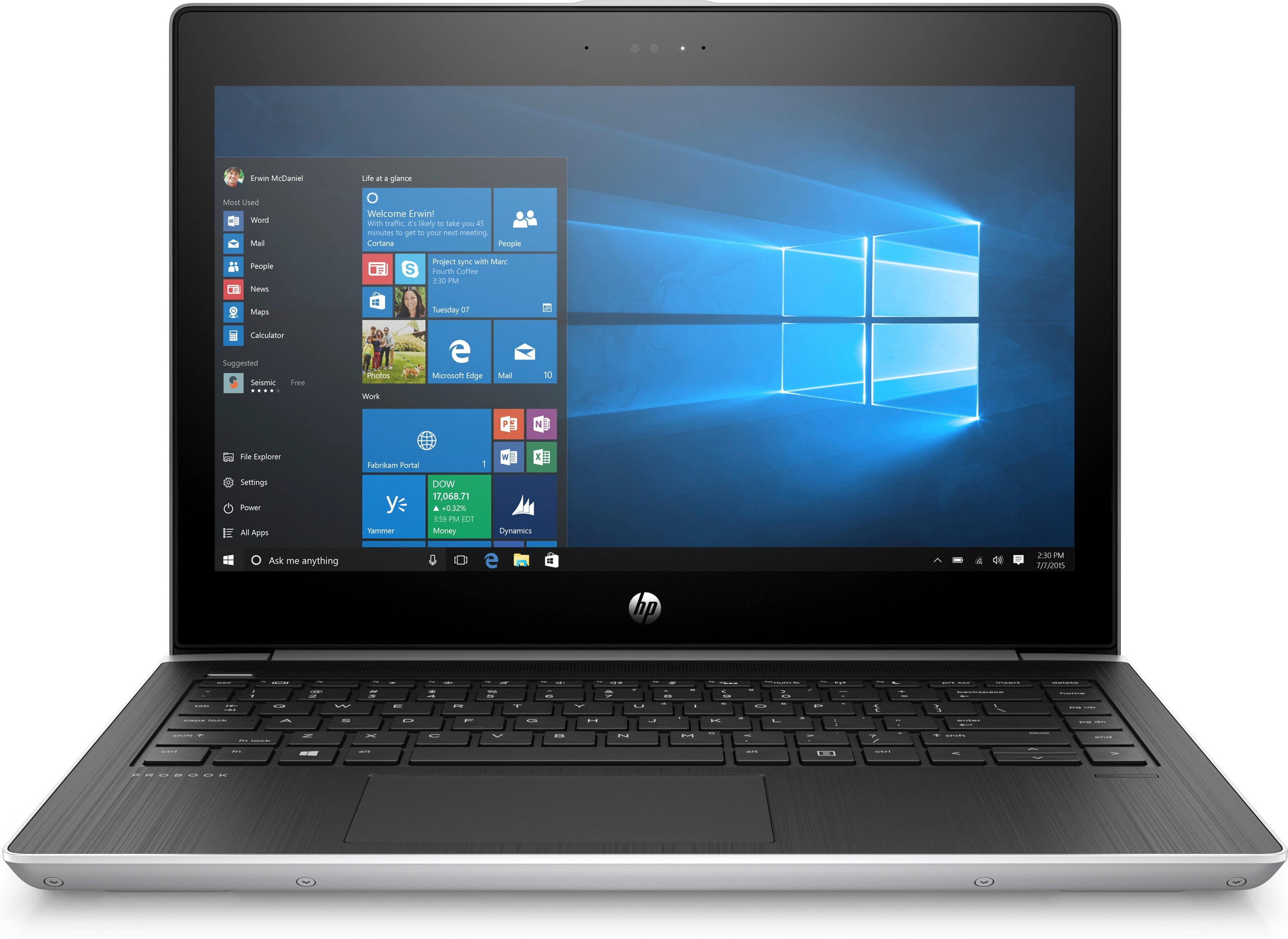 HP ProBook 430-G5 13.3" HD (Non-Touch) Notebook PC, Intel i5-7200U, 2.50GHz, 8GB RAM, 256GB SSD, Windows 10 Pro 64-Bit - 5HT11UT#ABA