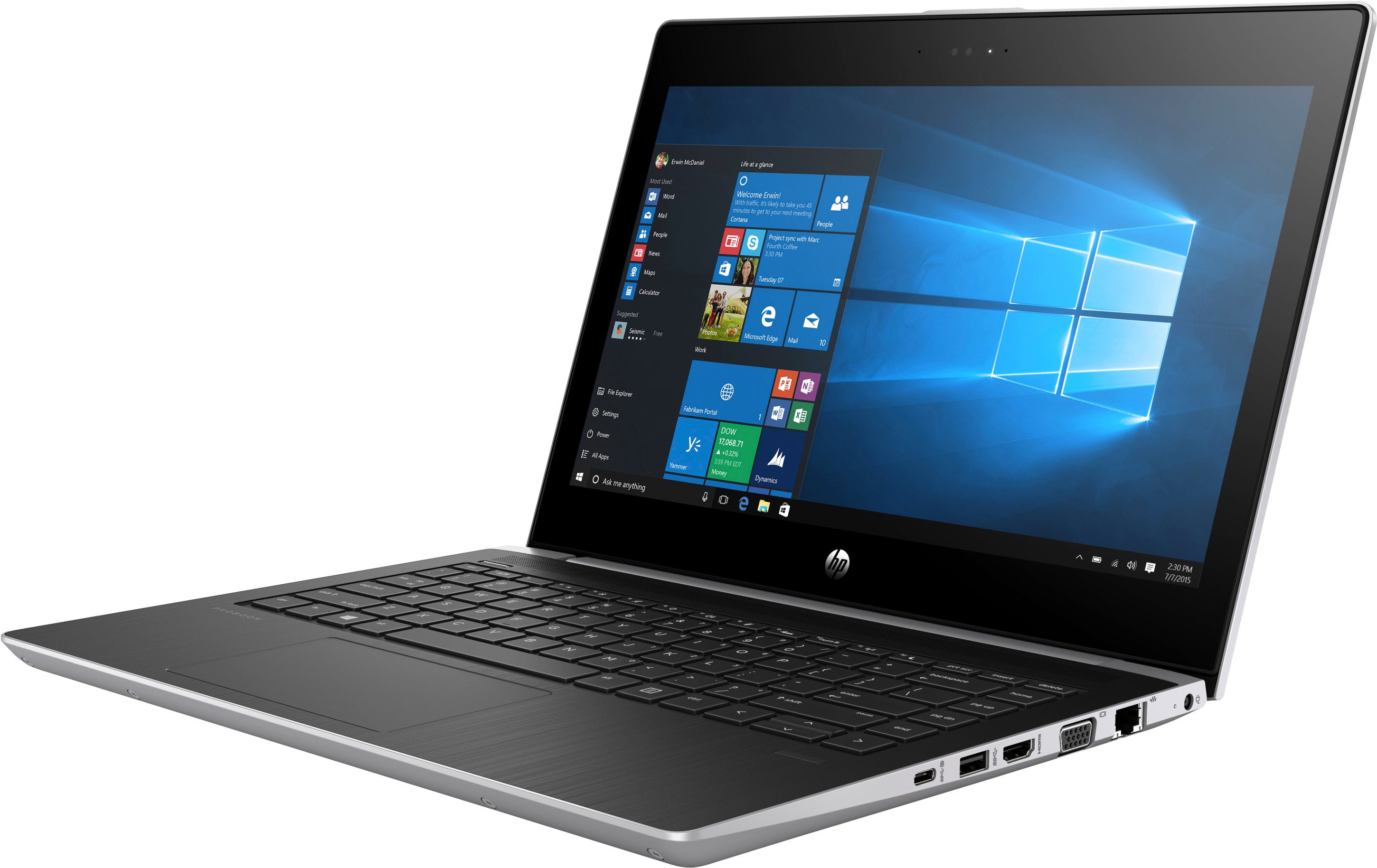 HP ProBook 430-G5 13.3" HD (Non-Touch) Notebook PC, Intel i5-7200U, 2.50GHz, 8GB RAM, 256GB SSD, Windows 10 Pro 64-Bit - 5HT11UT#ABA