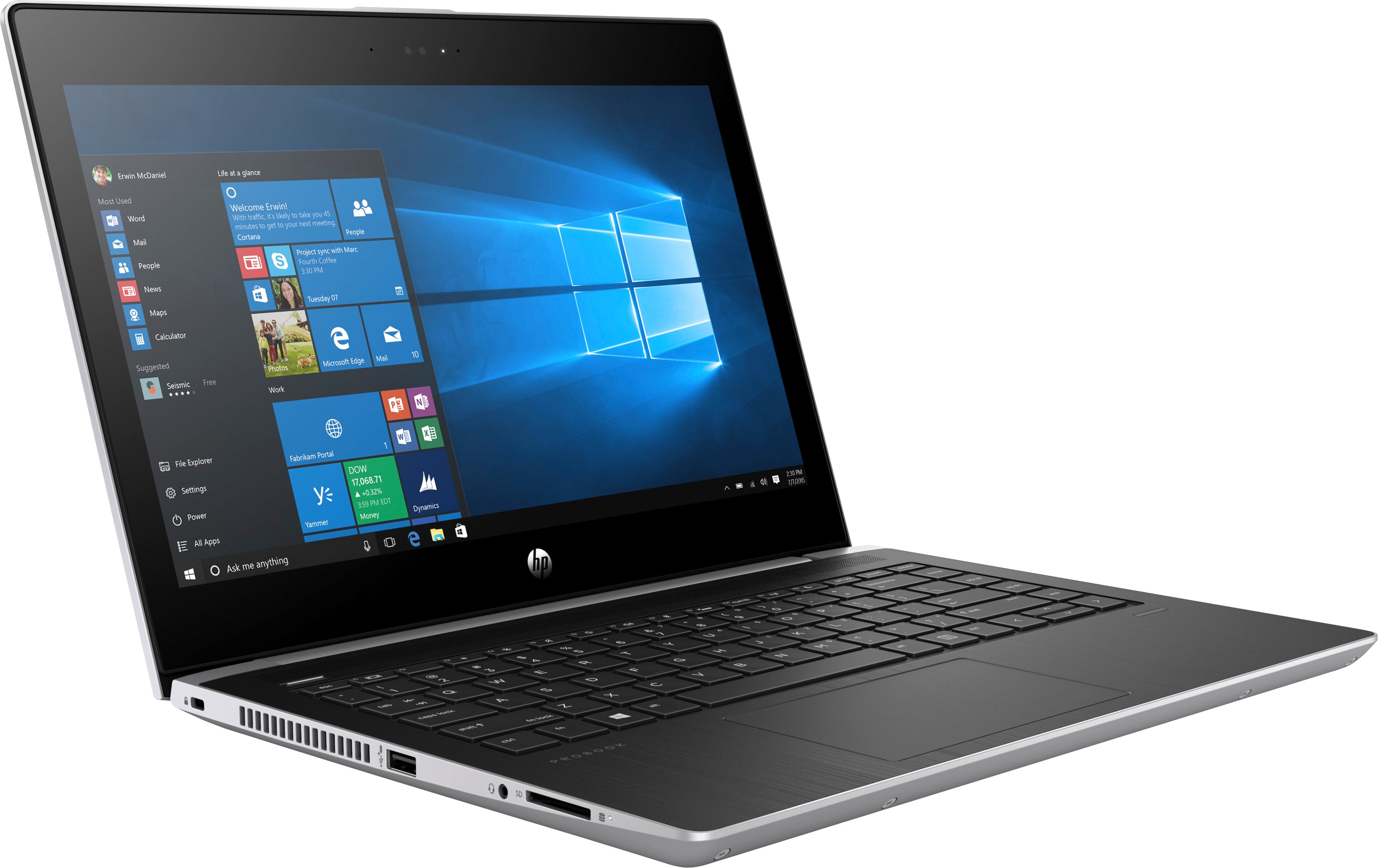 HP ProBook 430-G5 13.3" HD (Non-Touch) Notebook PC, Intel i5-7200U, 2.50GHz, 8GB RAM, 256GB SSD, Windows 10 Pro 64-Bit - 5HT11UT#ABA