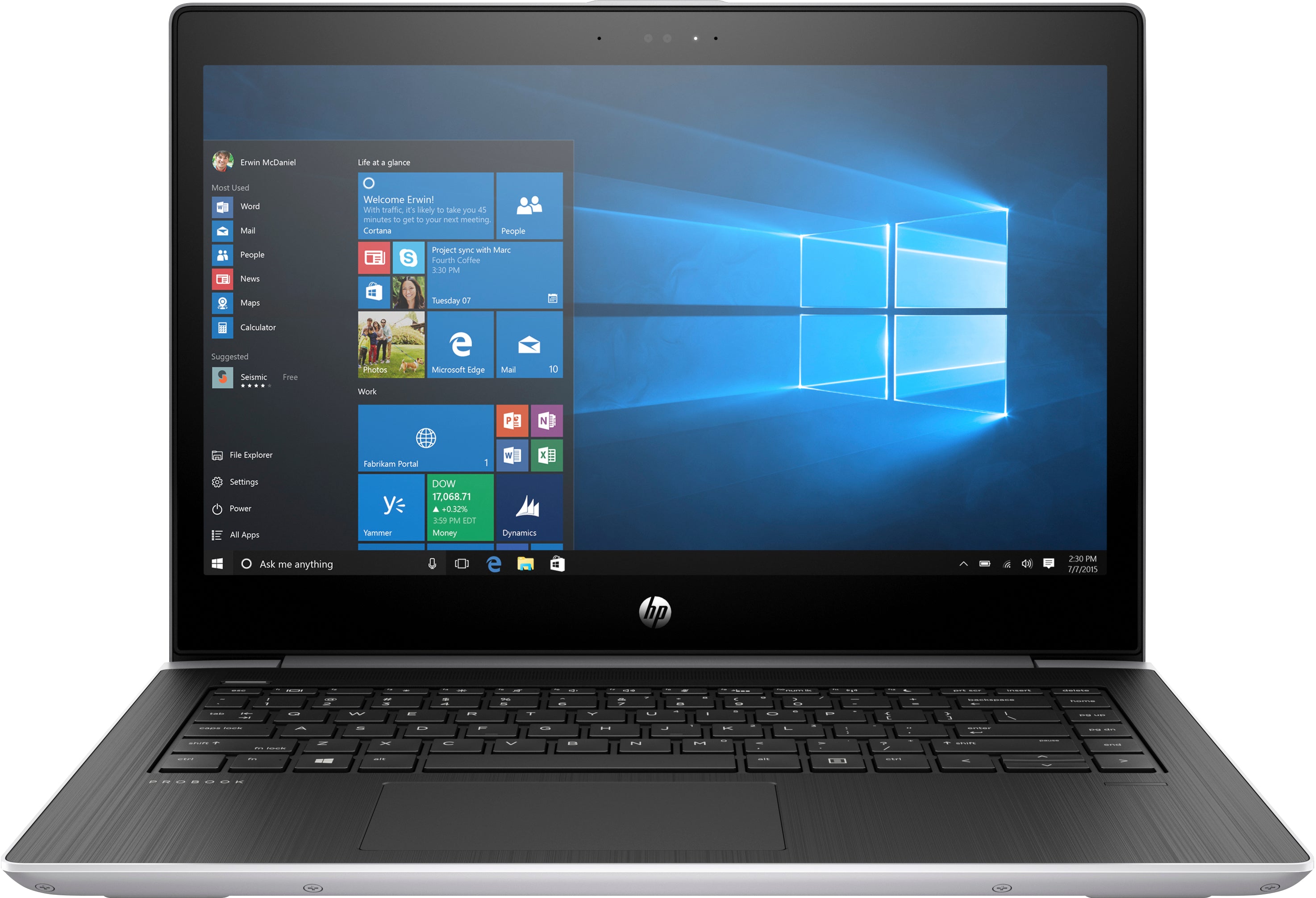 HP ProBook 440-G5 14" HD (Non-Touch) Notebook PC, Intel i5-7200U, 2.50GHz, 4GB RAM, 500GB HDD, Windows 10 Pro 64-Bit - 5HT14UT#ABA