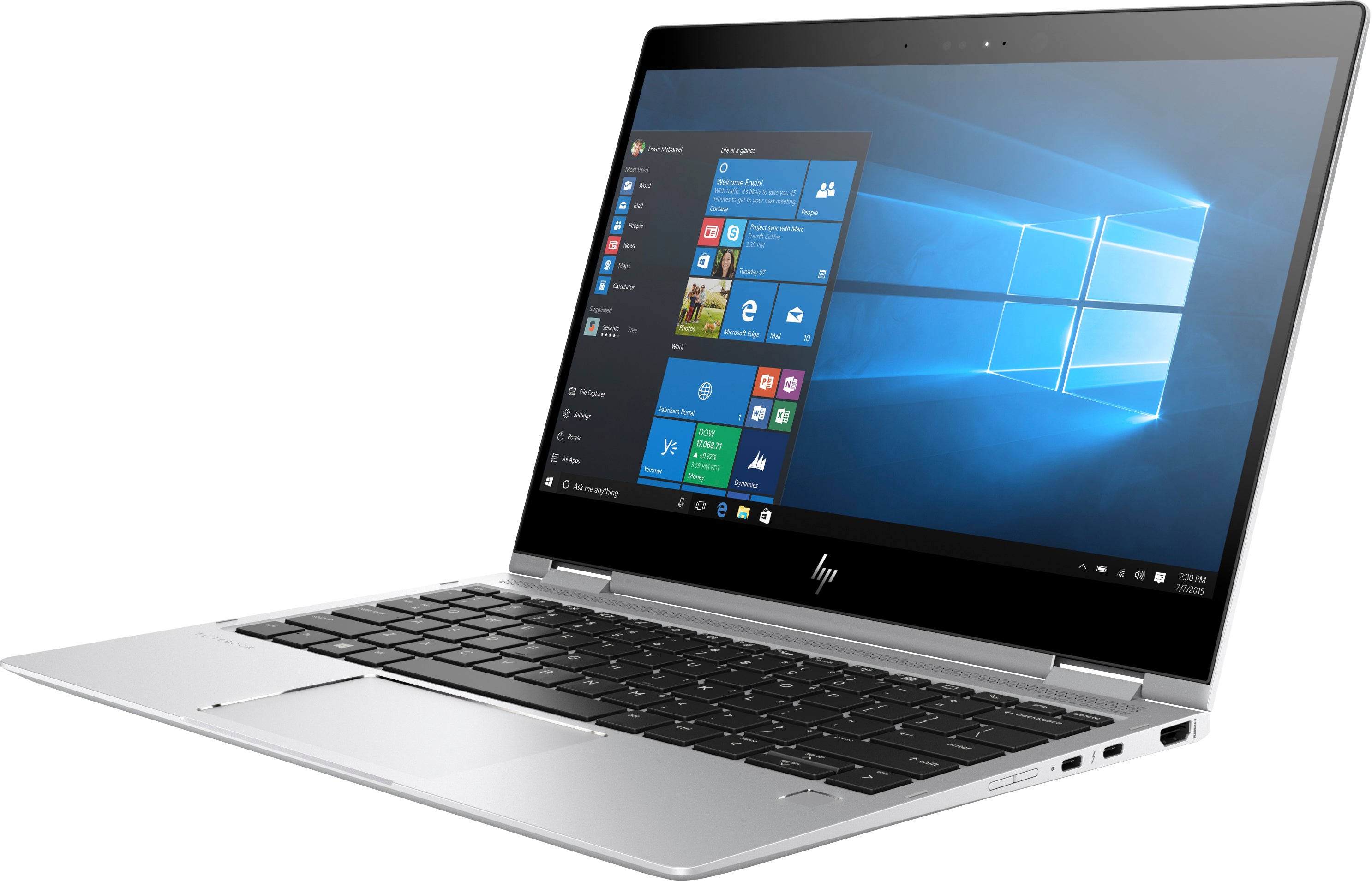 HP EliteBook X360 1020-G2 12.5" 4K UHD (Touchscreen) Convertible Notebook PC, Intel Core: i7-7500U, 2.70 GHz, 16GB RAM, 256GB SSD, Windows 10 Pro 64-Bit - 5KZ83UT#ABA