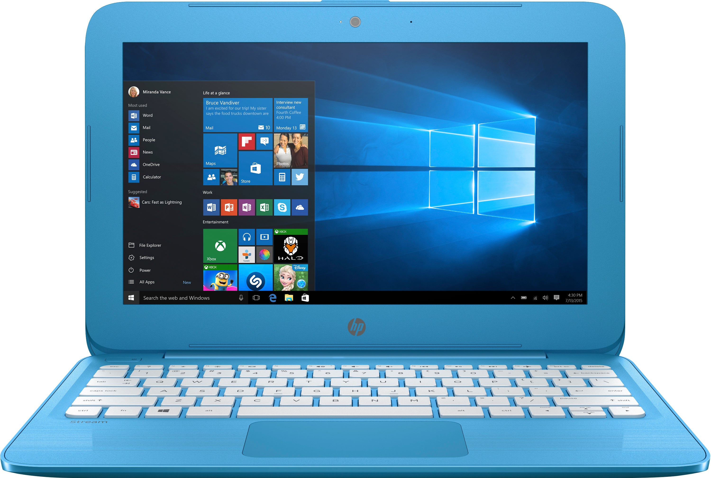 HP Stream 11-ah110nr 11.6" HD (Non-Touch) Netbook, Intel Celeron N4000, 1.10GHz, 4GB RAM, 32GB eMMC, Windows 10 S 64-Bit - 4FA43UA#ABA (Certified Refurbished)