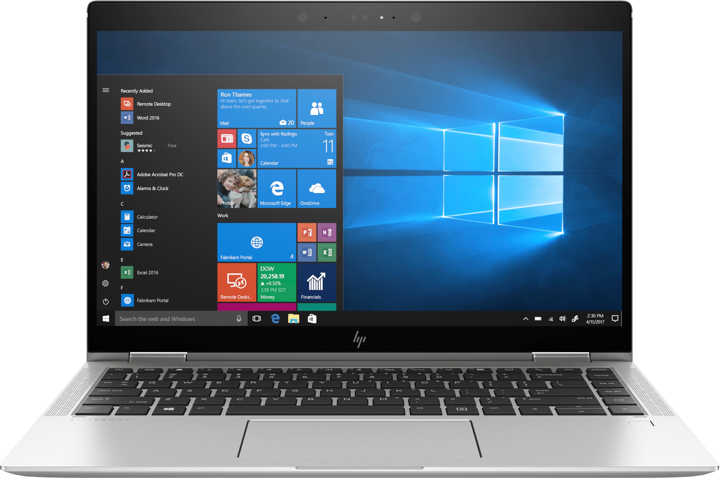 HP EliteBook X360 1040-G5 14" FHD (Touch) Convertible Notebook PC, Intel Core i7-8650U, 1.90GHz, 16GB RAM, 256GB SSD, Windows 10 Pro 64-Bit - 5NW09UT#ABA