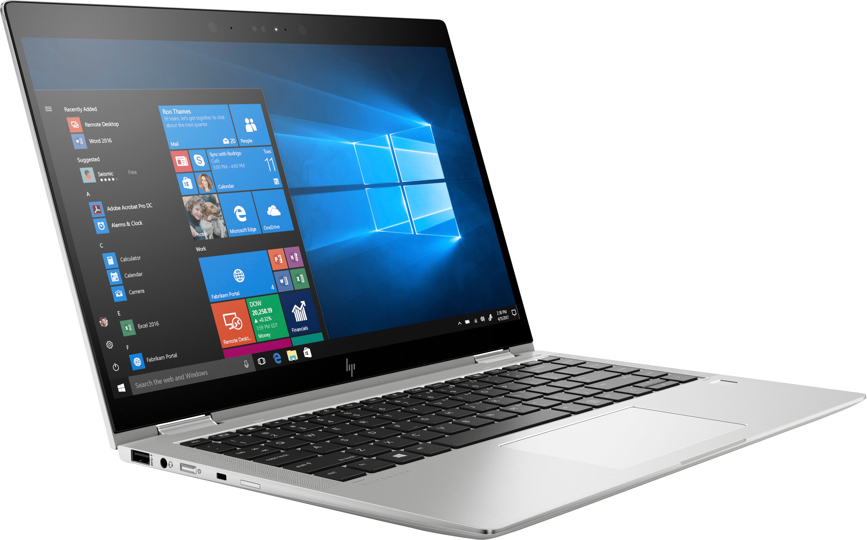 HP EliteBook X360 1040-G5 14" FHD (Touch) Convertible Notebook PC, Intel Core i7-8650U, 1.90GHz, 16GB RAM, 256GB SSD, Windows 10 Pro 64-Bit - 5NW09UT#ABA