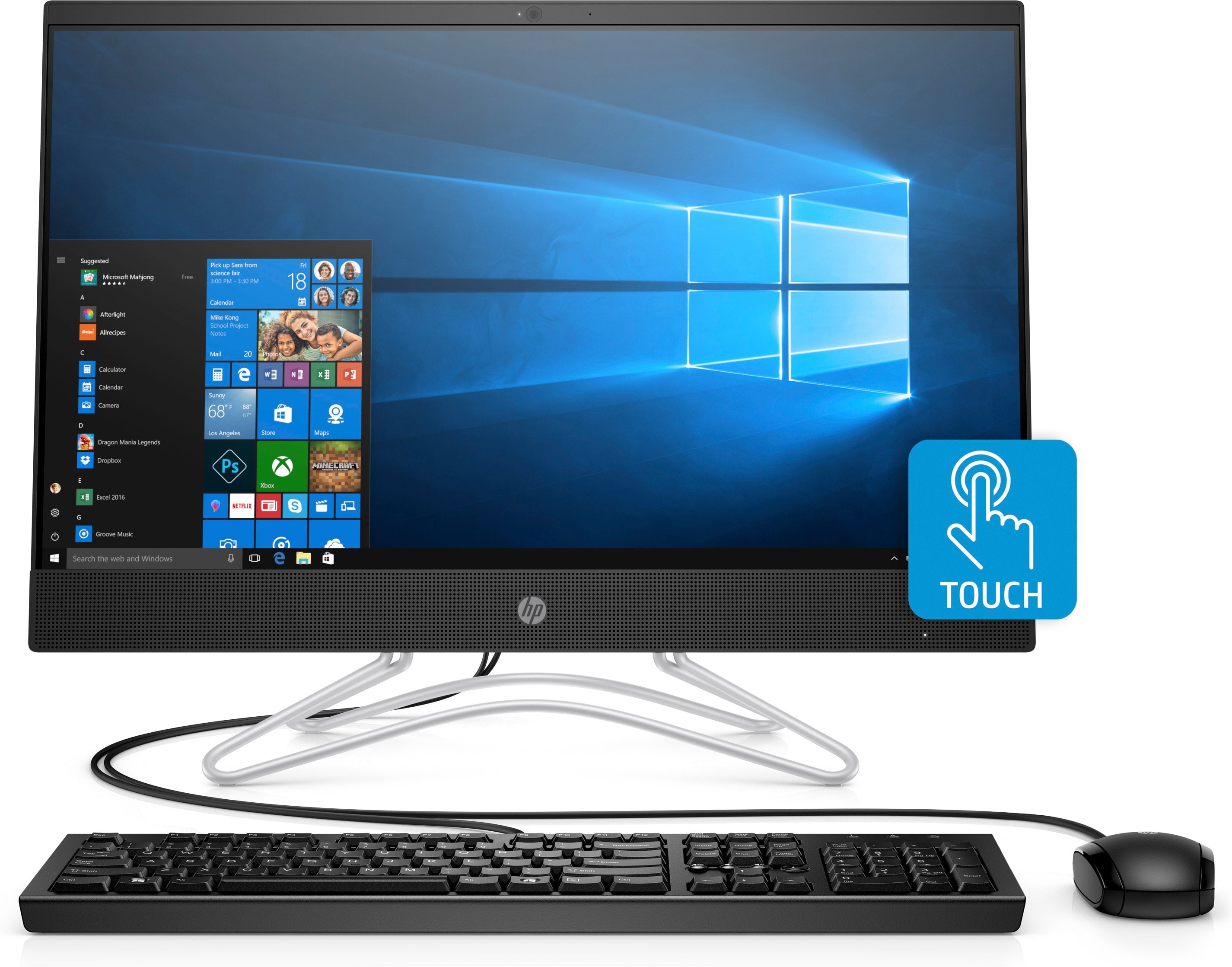 HP 24-f0024 23.8" Full HD (Touchscreen) All-in-One Computer, Intel  Core i3-8130U, 2.20GHz, 8GB RAM, 256GB SSD, Windows 10 Home 64-Bit - 5QA38AA#ABA (Certified Refurbished)
