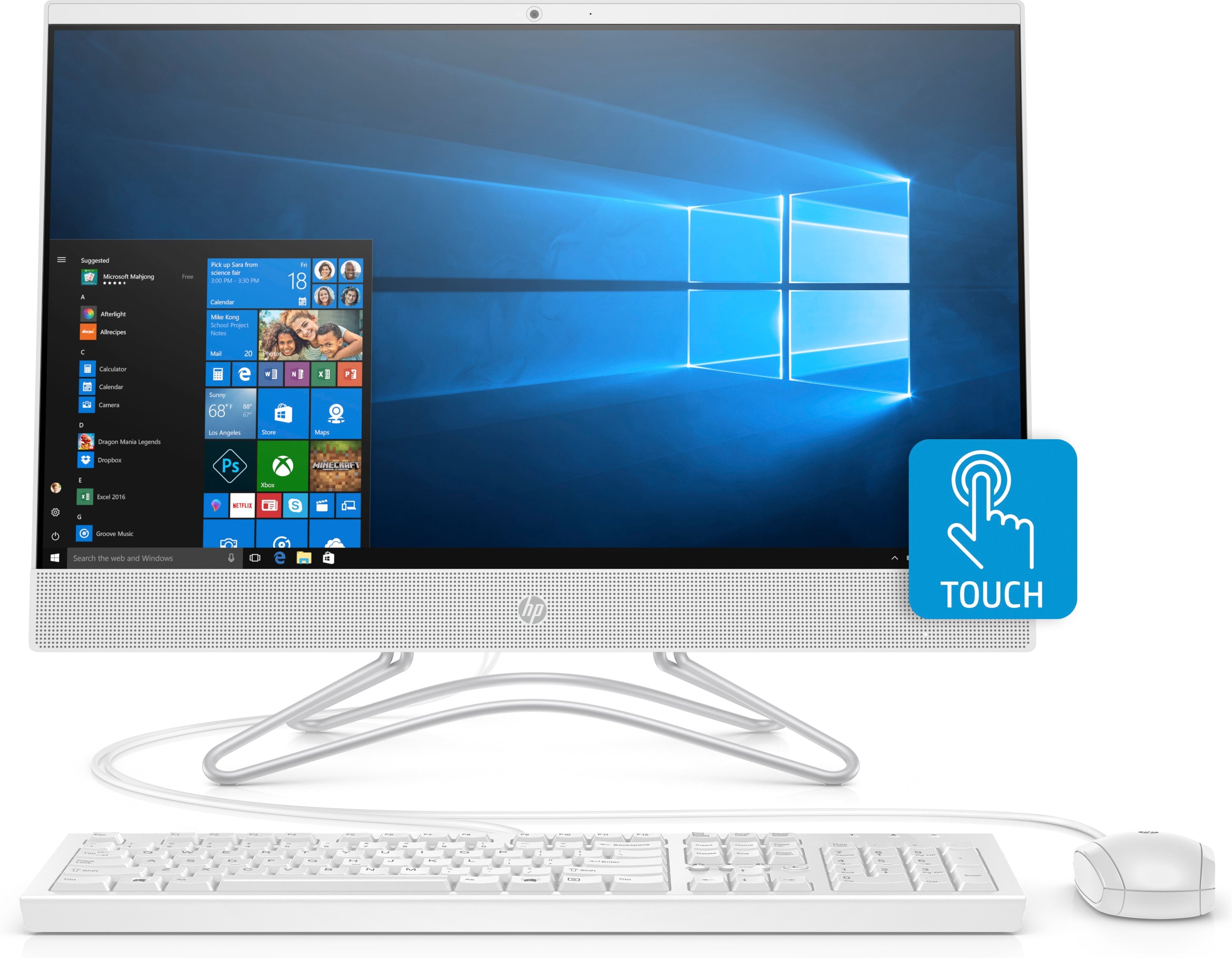 HP 24-f1040 23.8" Full HD (Touchscreen) All-in-One Computer, AMD Ryzen 3 3200U, 2.60GHz, 8GB RAM, 1TB SATA + 128GB SSD, Windows 10 Home 64-Bit - 5QB23AA#ABA (Certified Refurbished)