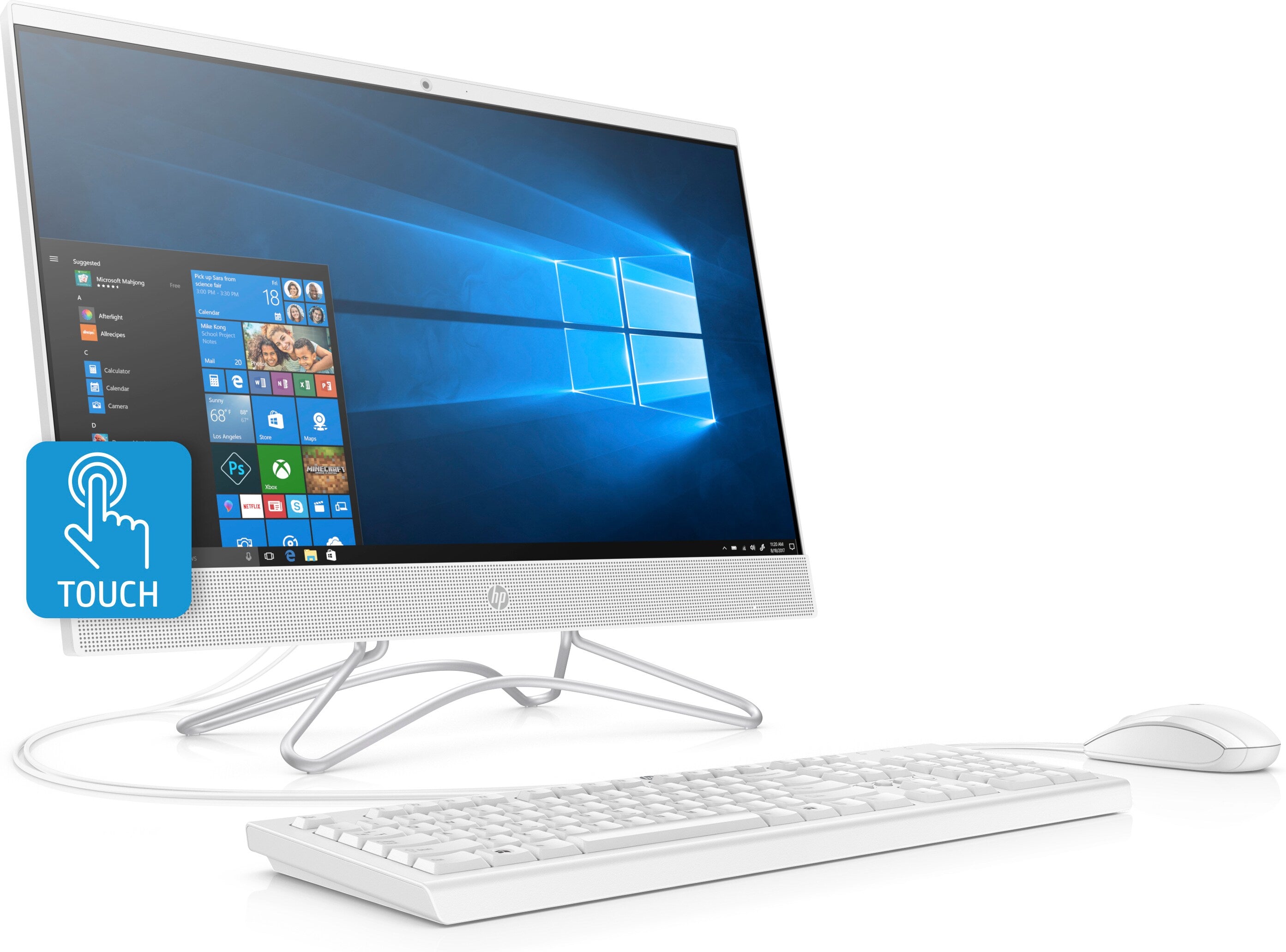 HP 24-f1040 23.8" Full HD (Touchscreen) All-in-One Computer, AMD Ryzen 3 3200U, 2.60GHz, 8GB RAM, 1TB SATA + 128GB SSD, Windows 10 Home 64-Bit - 5QB23AA#ABA (Certified Refurbished)