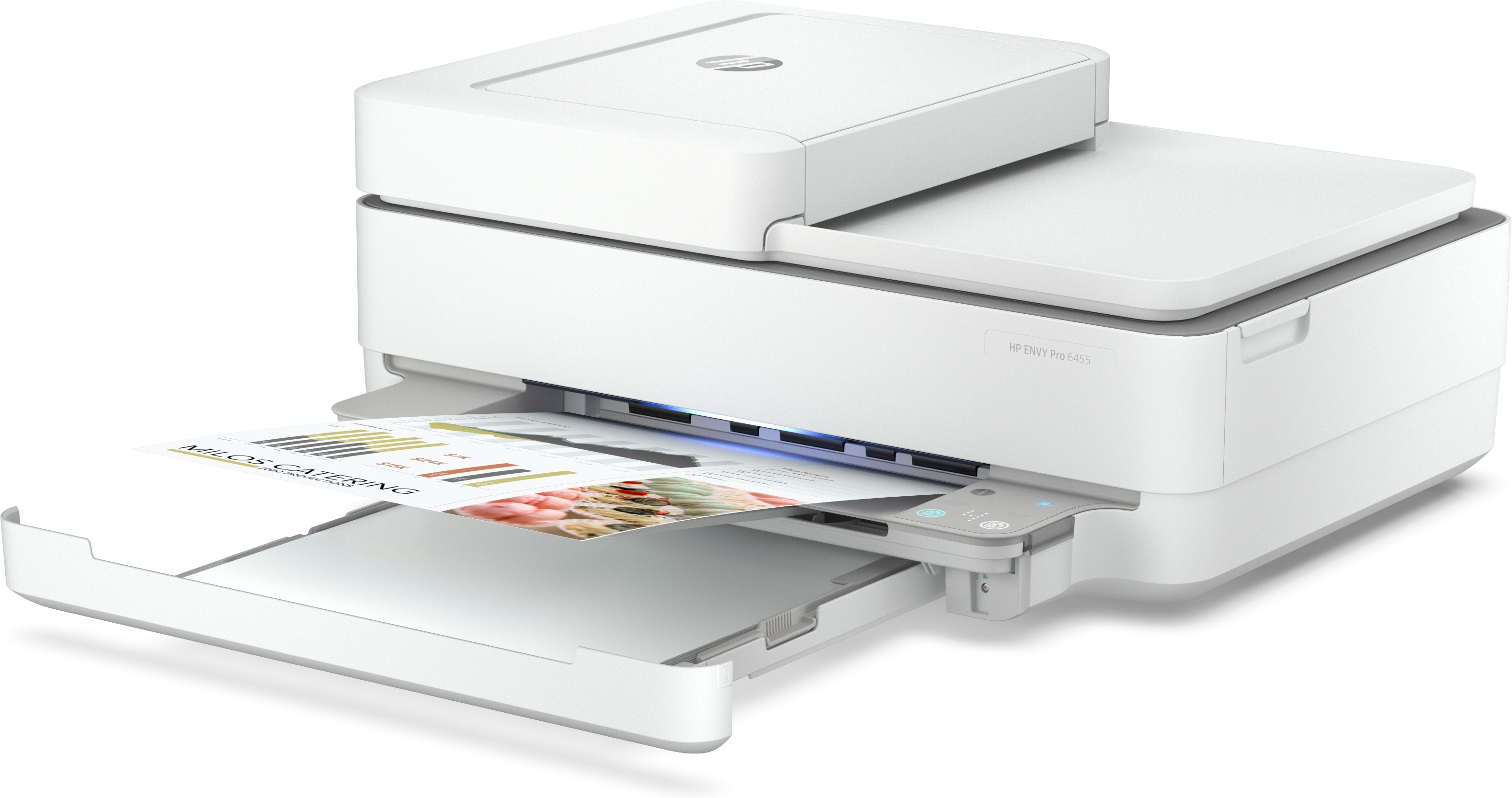 HP ENVY Pro 6455 All-in-One Color Inkjet Printer, 10/7 ppm, 128MB, WiFi, USB - 5SE45A#B1F