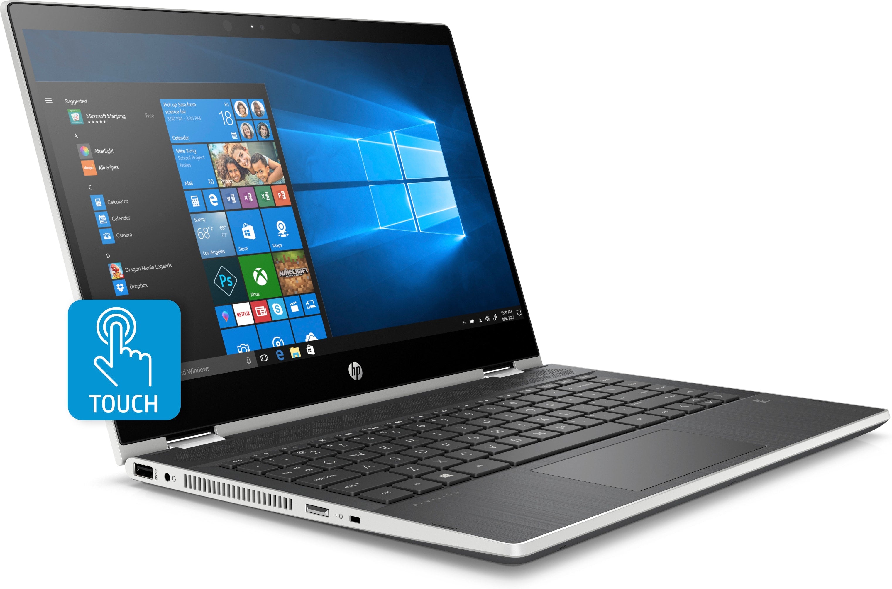 HP Pavilion x360 14-cd1010nr 14" HD (Touchscreen) Convertible Notebook, Intel Core i5-8265U, 1.60GHz, 8GB RAM, 256GB SSD, Windows 10 Home 64-Bit - 5TS83UA#ABA (Certified Refurbished)