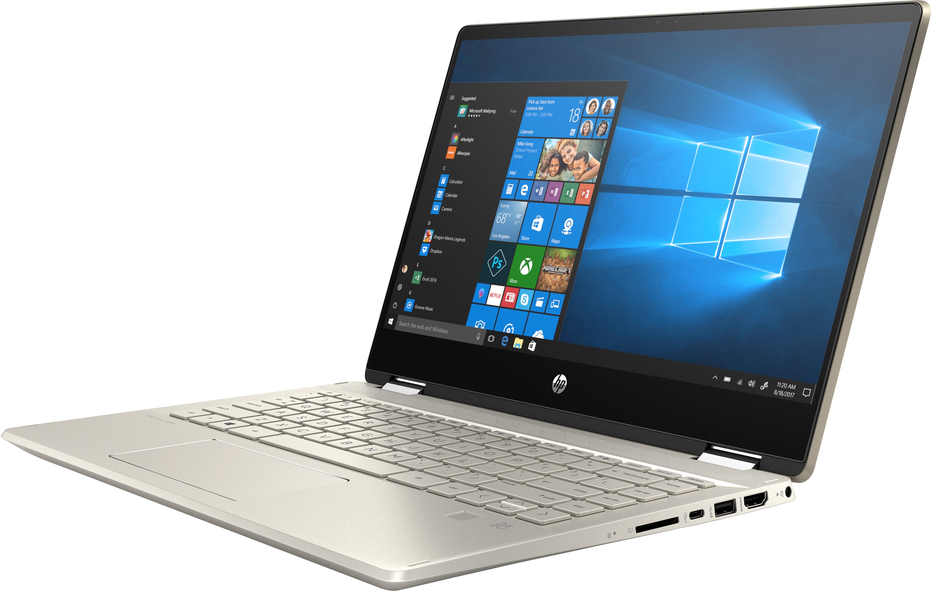 HP Pavilion x360 14m-dh0003dx 14" FHD (Touchscreen) Convertible Notebook, Intel Core i5-8265U, 1.60GHz, 8GB RAM, 128GB SSD, Windows 10 Home 64-Bit - 5UD81UA#ABA (Certified Refurbished)