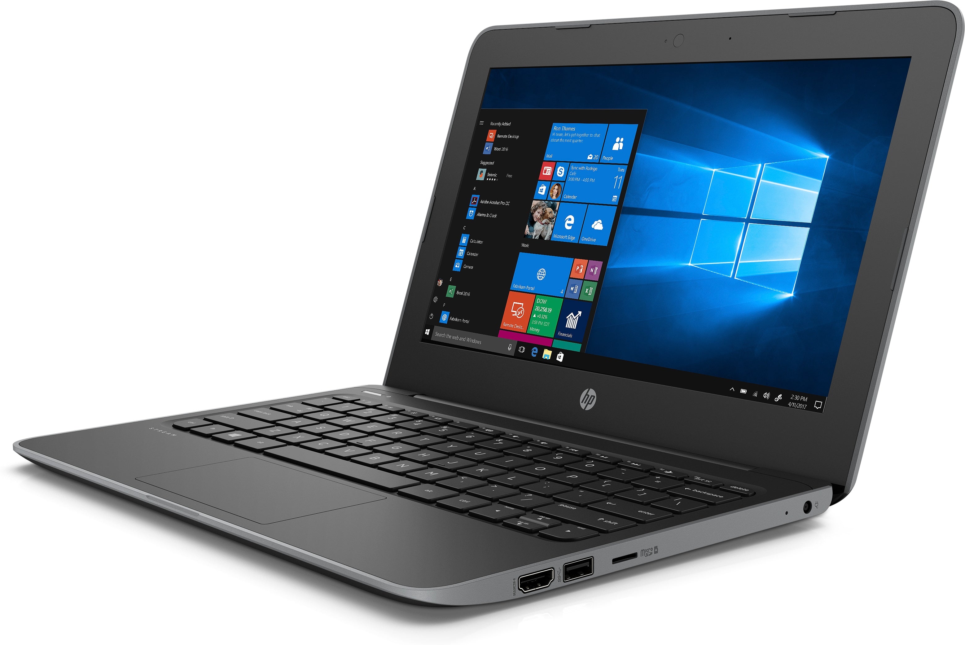 HP Stream Pro 11-G5 11.6" HD Business Notebook, Intel Celeron N4000, 1.10GHz, 4 GB RAM, 64 GB SSD, Windows 10 Pro 64-Bit - 5VR92UT#ABA