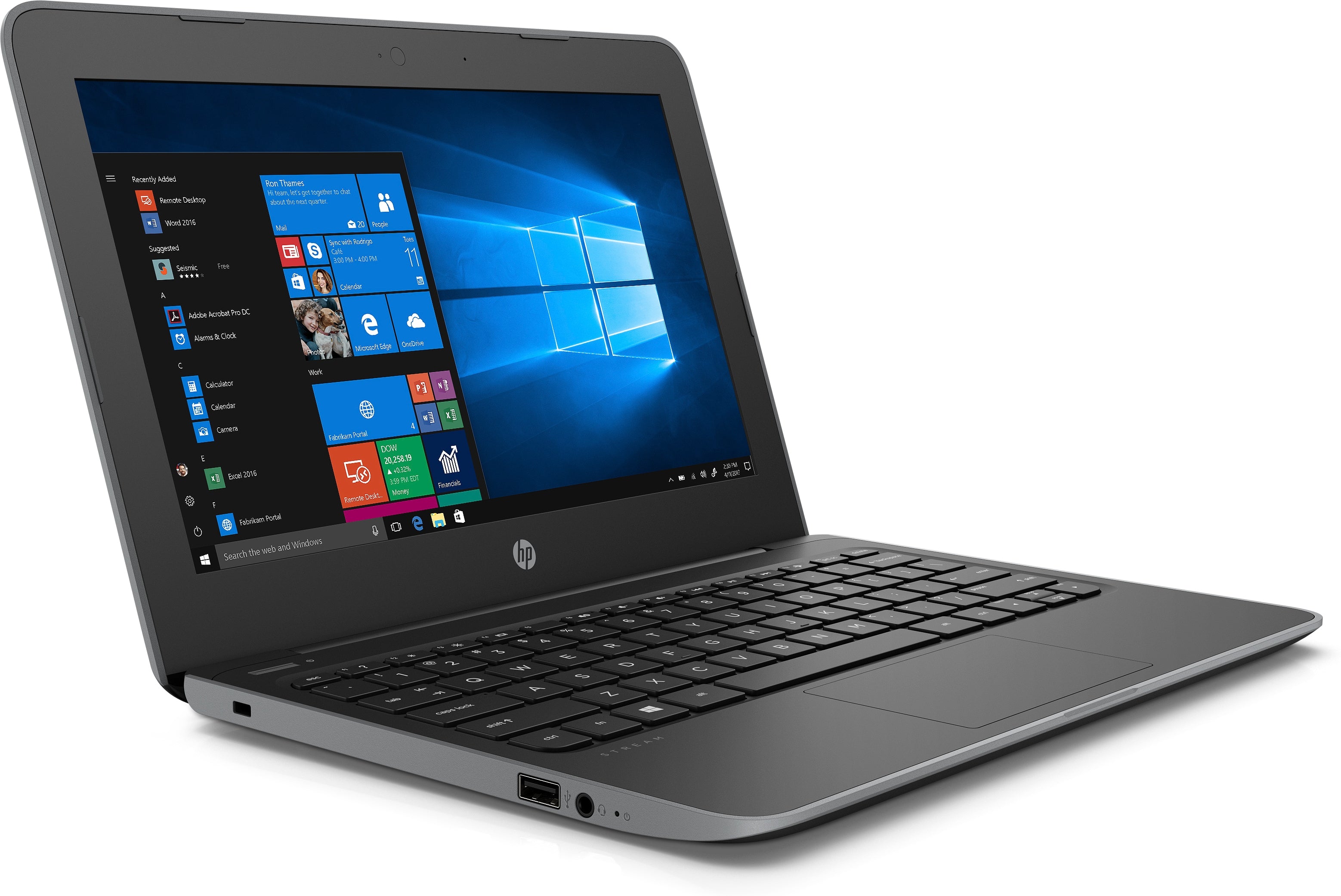 HP Stream Pro 11-G5 11.6" HD Business Notebook, Intel Celeron N4000, 1.10GHz, 4 GB RAM, 64 GB SSD, Windows 10 Pro 64-Bit - 5VR92UT#ABA