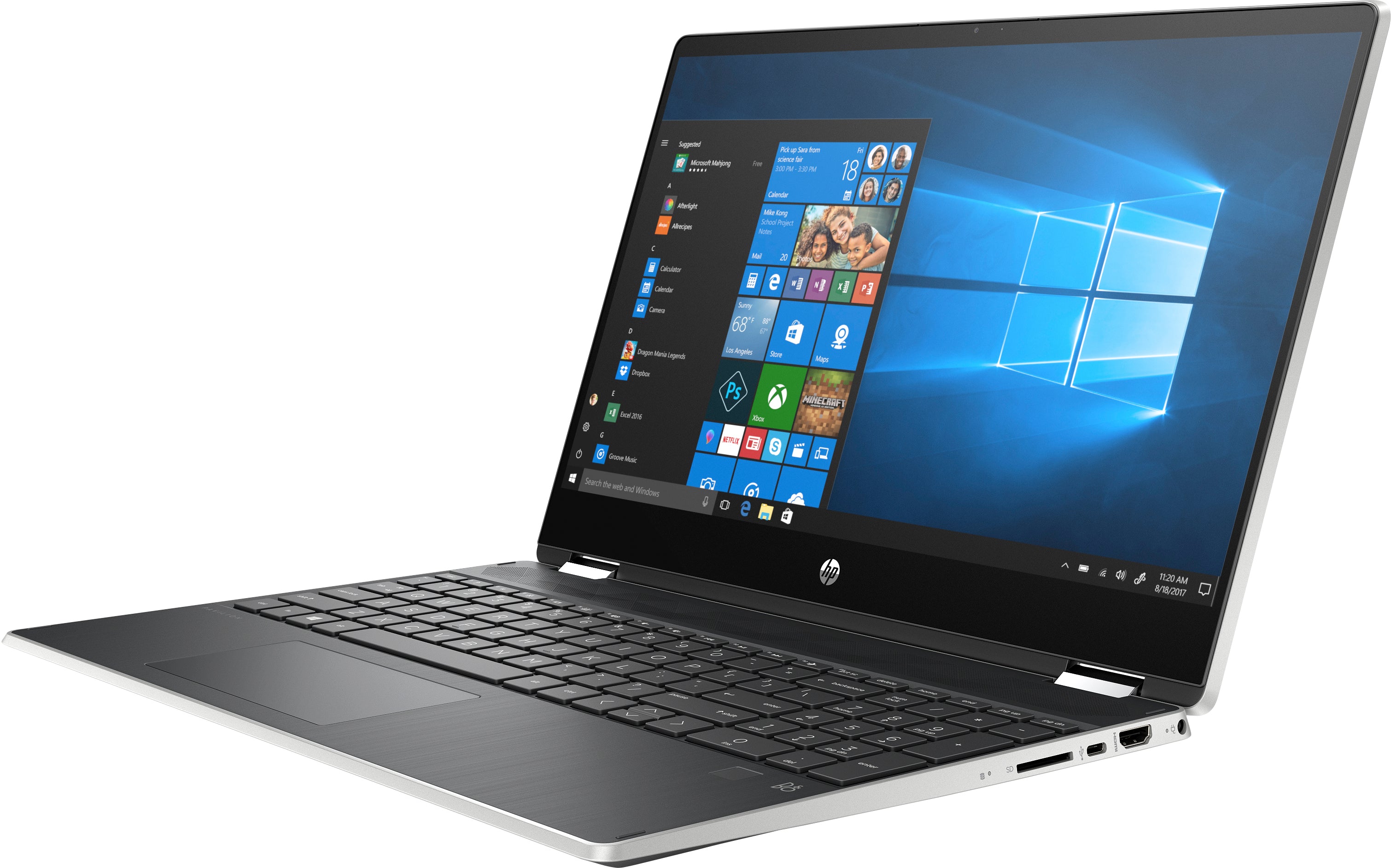 HP Pavilion x360 15-dq1020nr 15.6" HD (Touch) Convertible Notebook, Intel i5-10210U, 1.60GHz, 8GB RAM, 512GB SSD, Win10H - 9MW66UA#ABA