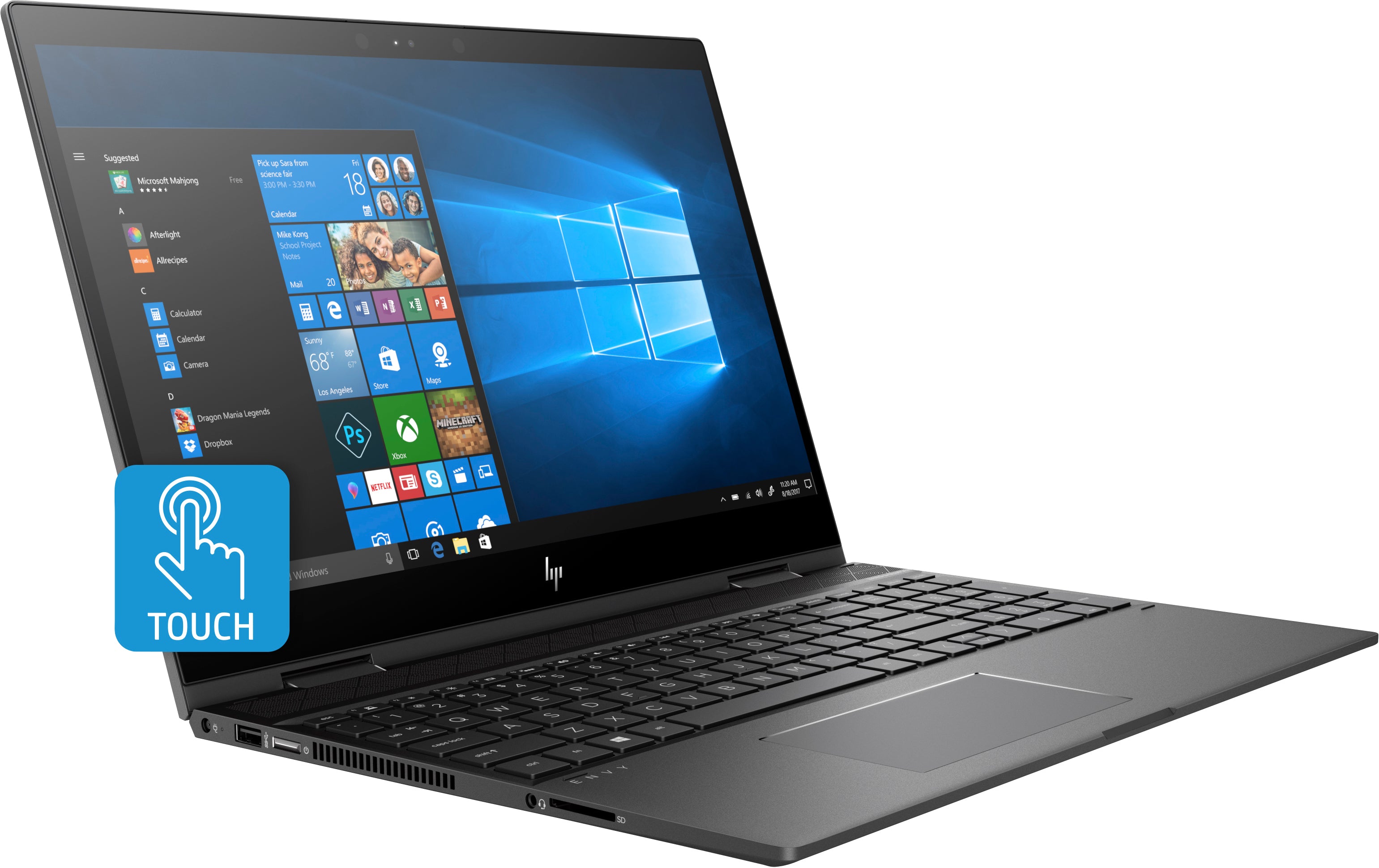 HP Envy x360 15-cp0086nr 15.6" FHD Touch Convertible Notebook, AMD Ryzen 5-2500U, 2.0GHz, 12GB RAM, 1TB HDD, Windows 10 Home  5YJ81UA#ABA (Certified Refurbished)