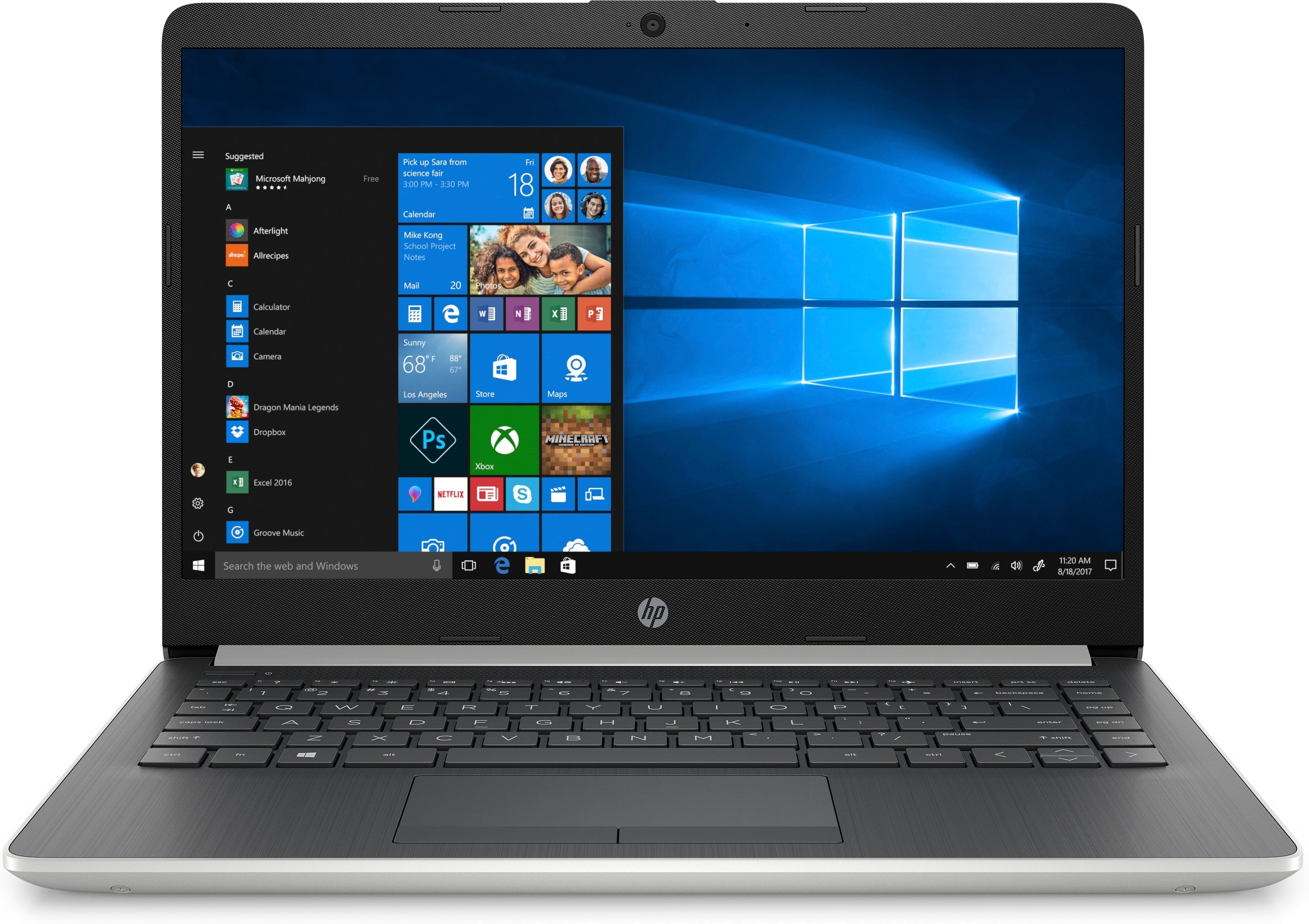 HP 14-dk0028wm 14" HD Notebook, AMD R3-3200U, 2.60GHz, 4GB RAM, 128GB SSD, Win10H-S - 7MP80UA#ABA (Certified Refurbished)