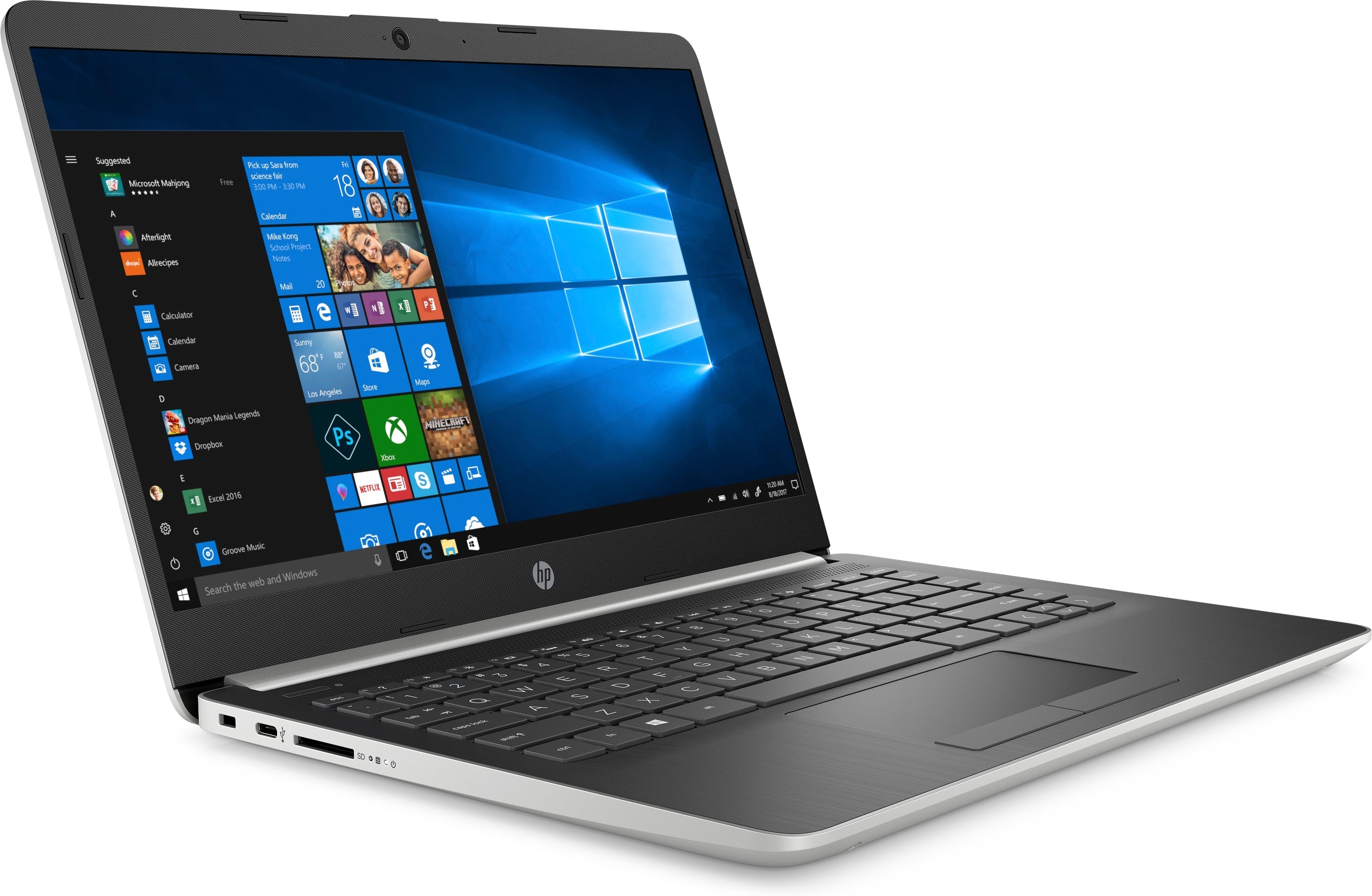 HP 14-dk0028wm 14" HD Notebook, AMD R3-3200U, 2.60GHz, 4GB RAM, 128GB SSD, Win10H-S - 7MP80UA#ABA (Certified Refurbished)