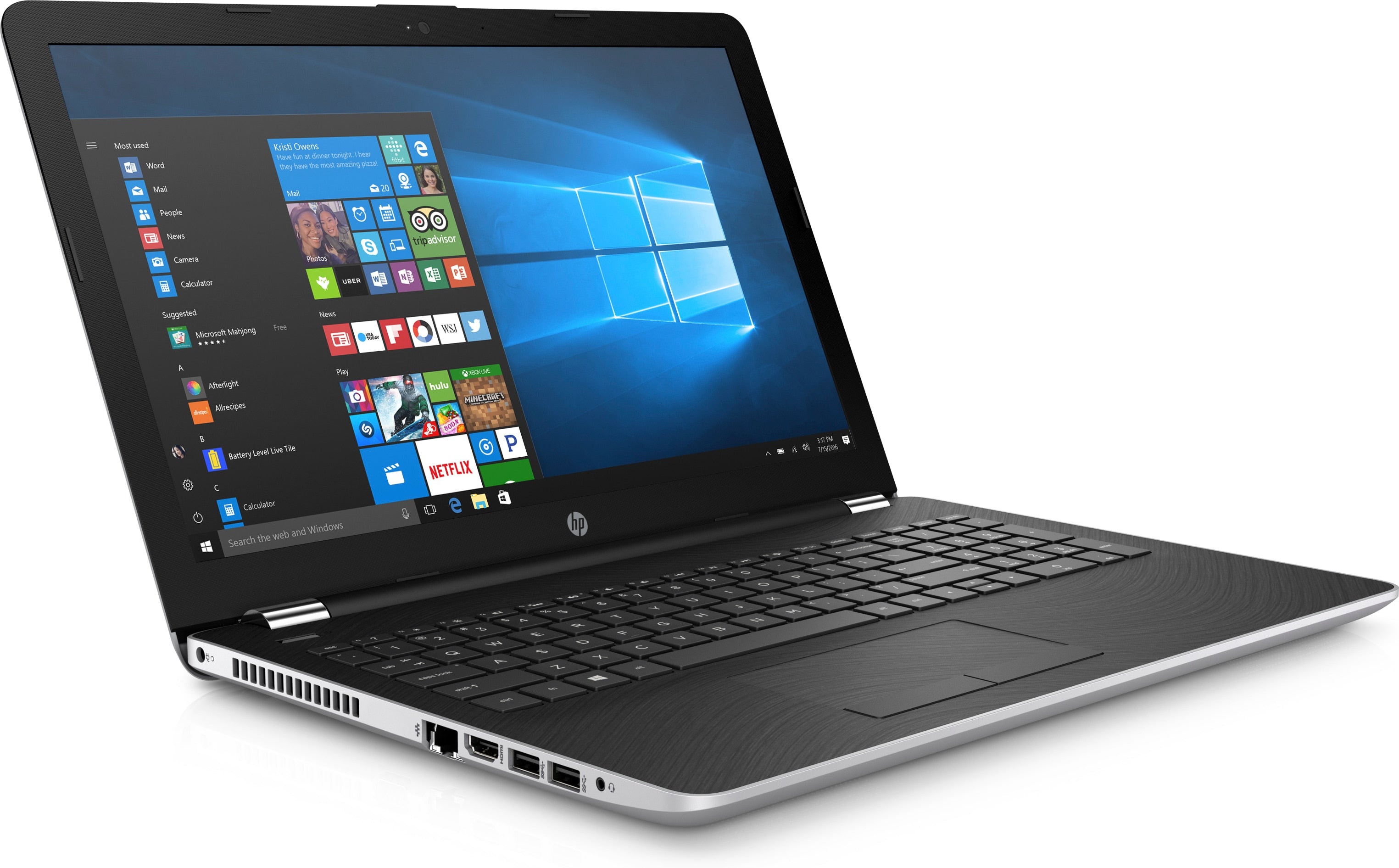 HP 15-dw0047nr 15.6" HD (Non-Touch) Notebook, Intel Core i7-8565U, 1.80GHz, 8GB RAM, 1TB HDD, Windows 10 Home 64-Bit - 6EG99UA#ABA