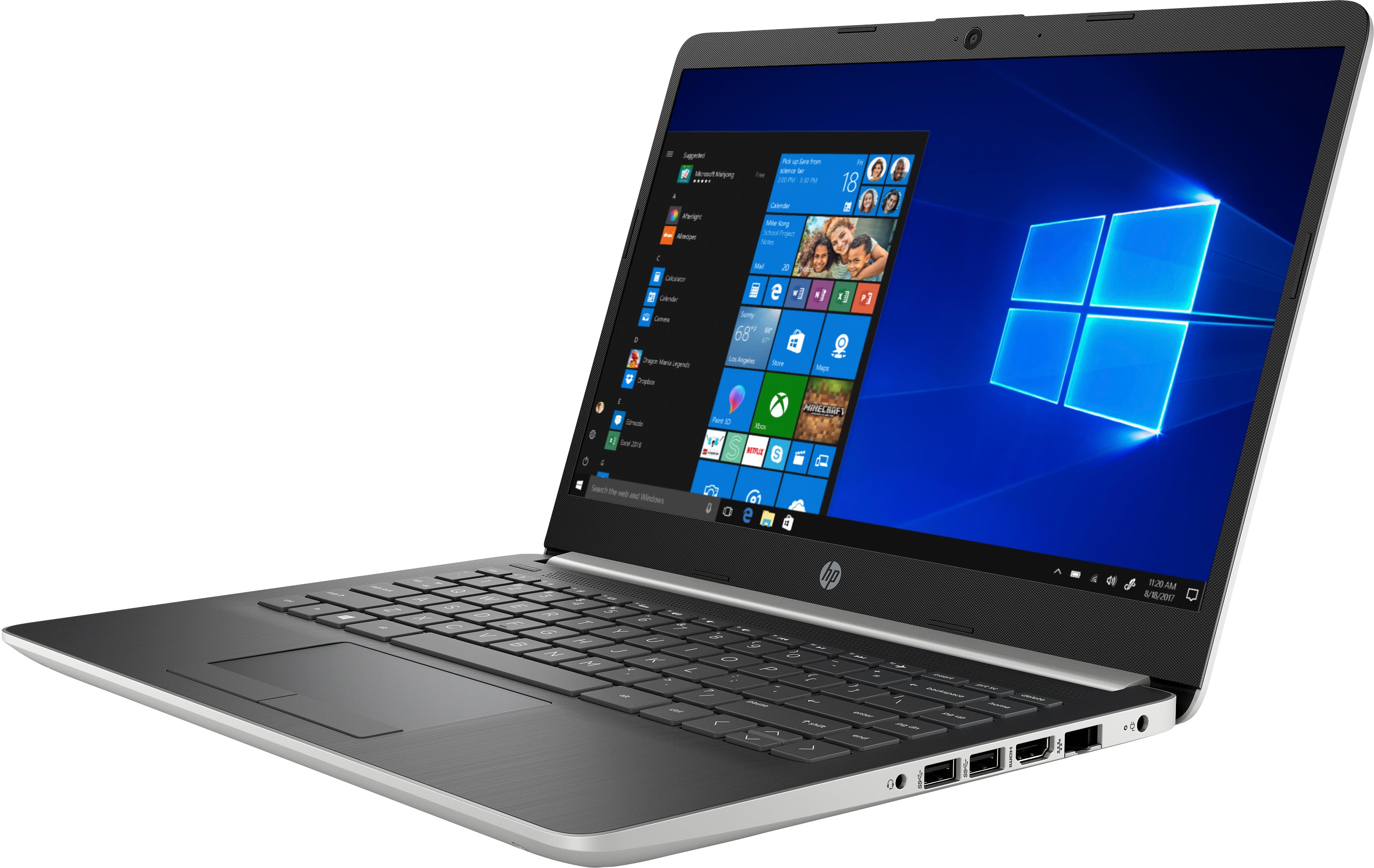 HP 14-dk0045nr 14" FHD (Non-Touch) Notebook, AMD A4-9125, 2.30GHz, 4GB RAM, 64GB eMMC, Windows 10 Home S - 6ET98UA#ABA