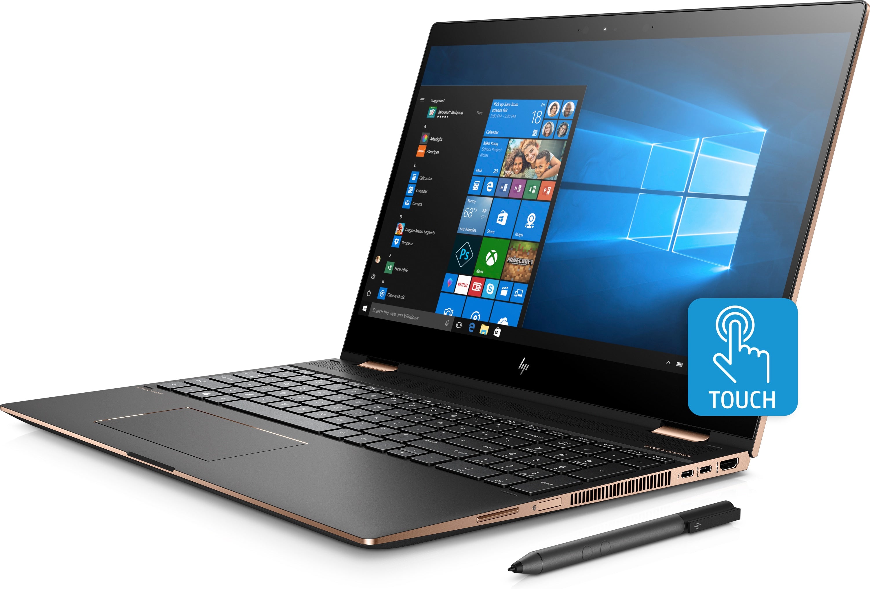 HP Spectre x360 15-ch017nr 15.6" 4K Ultra HD (Touchscreen) Convertible Notebook, Intel Core i7-8705G, 3.10 GHz, 16GB RAM, 512GB SSD, Windows 10 Home 64-Bit - 6GA90UA#ABA (Certified Refurbished)