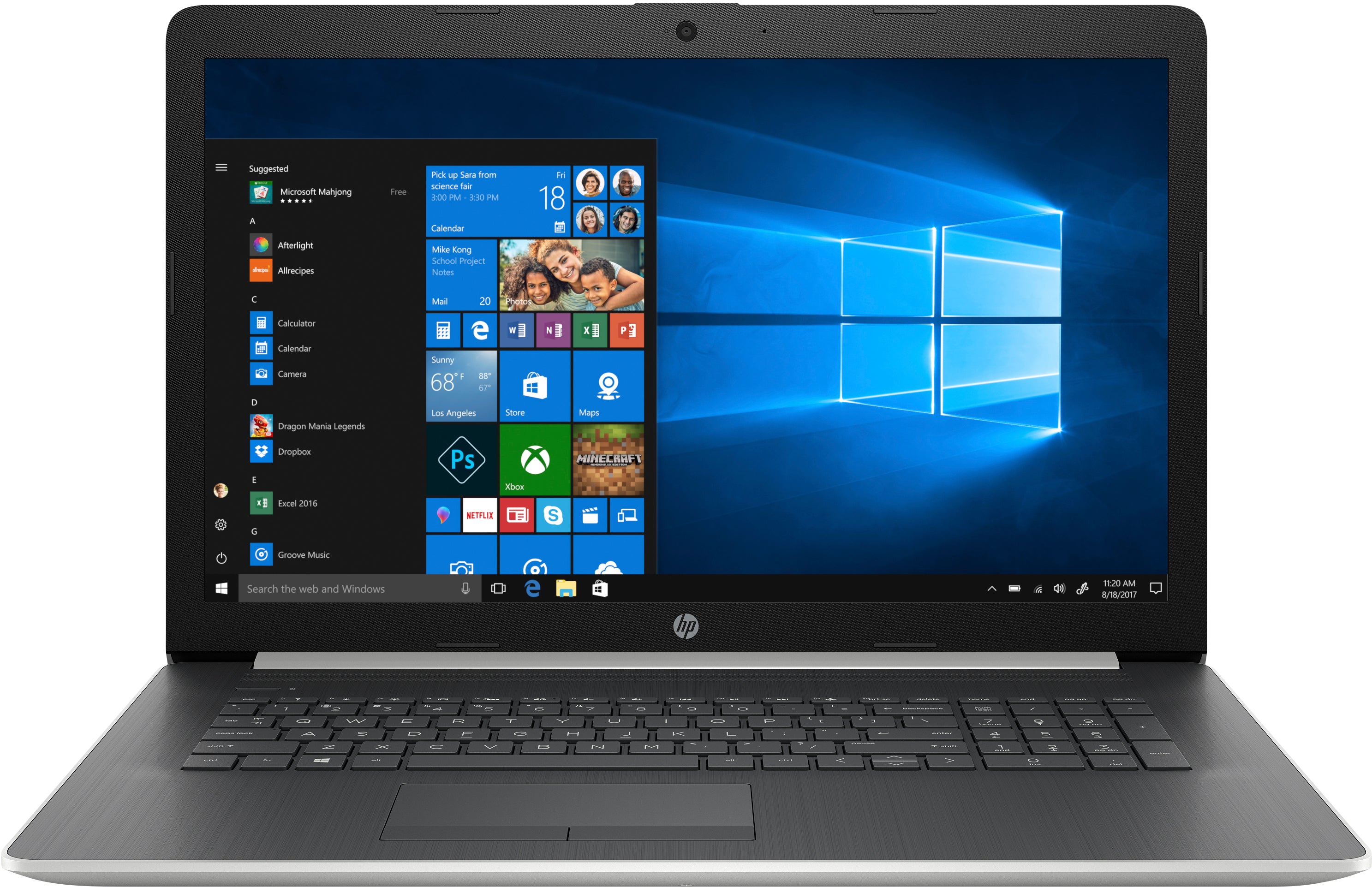 HP 17-by1061st 17.3" HD+ (Non-Touch) Notebook, Intel Core i3-8145U, 2.10GHz, 8GB RAM, 1TB HDD, Windows 10 Home 64-Bit- 6GS68UA#ABA (Certified Refurbished)