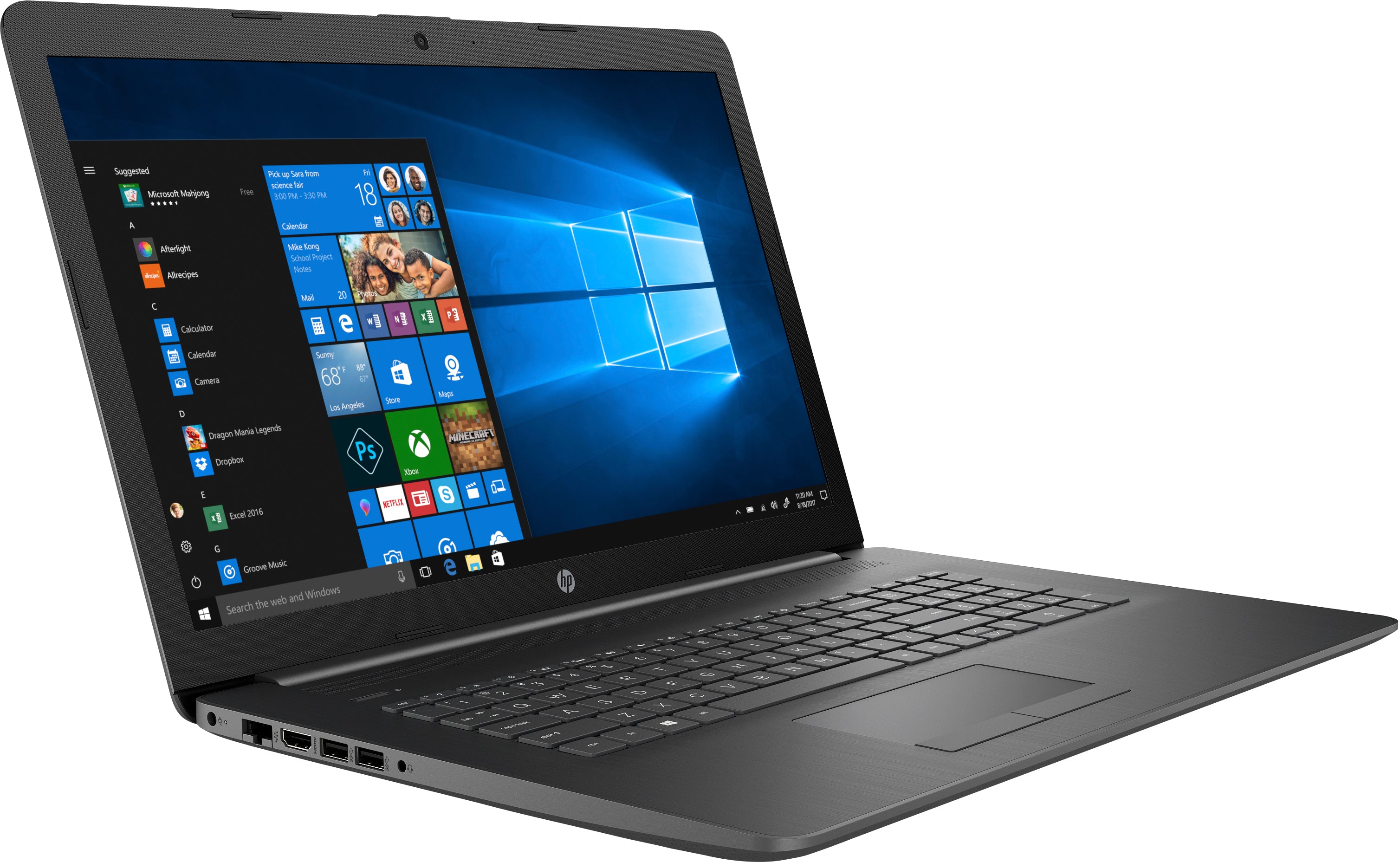 HP 17-ca0045nr 17.3" HD+ (Non-Touch) Notebook, AMD A9-9425, 3.10GHz, 8GB RAM, 1TB SATA, Windows 10 Home 64-Bit - 6LM31UA#ABA