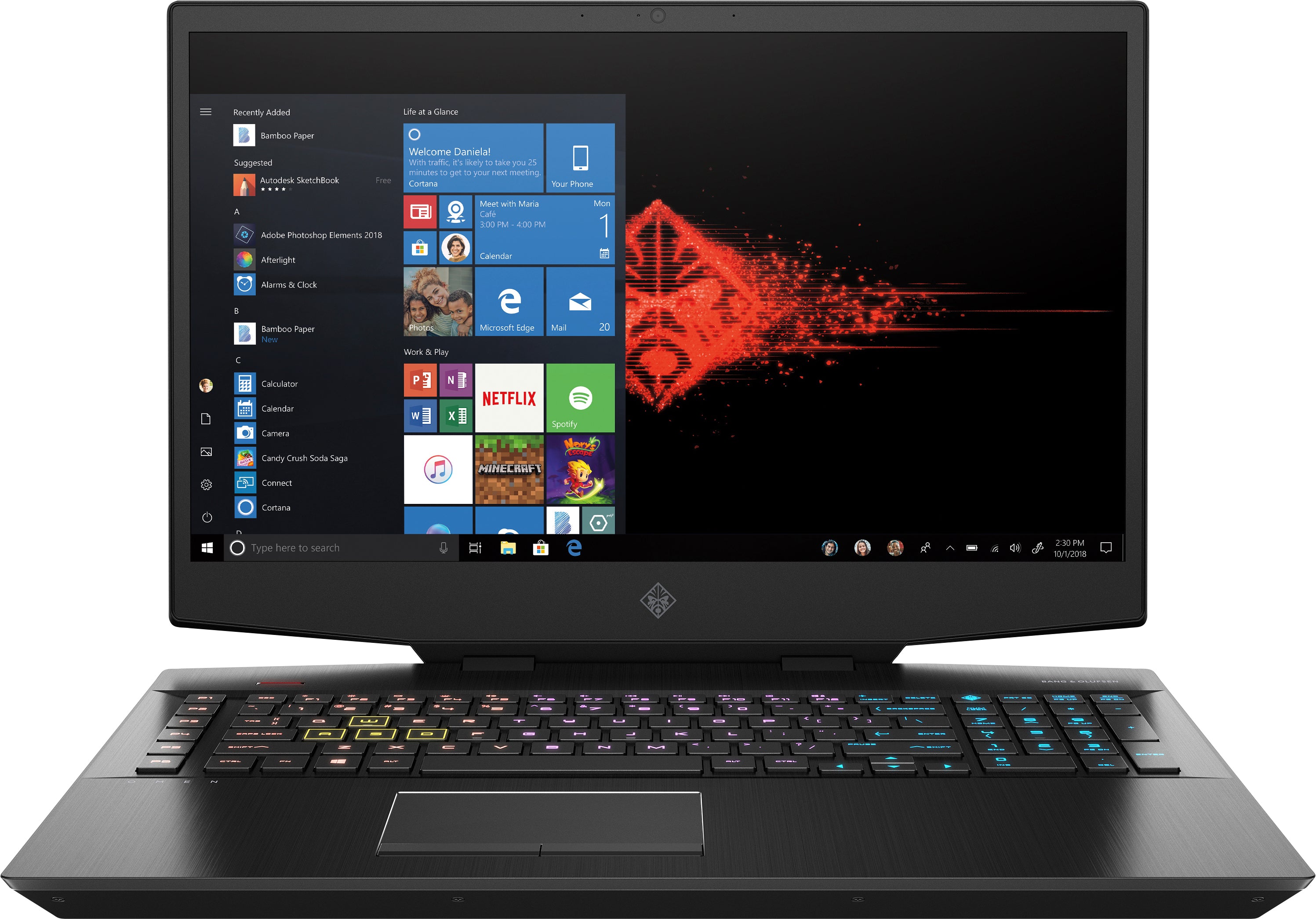 HP OMEN 17-cb0020nr 17.3" Full HD (Non-Touch) Gaming Notebook, Intel:i7-9750H, 2.60GHz, 8GB RAM, 1TB HDD + 128GB SSD, Windows 10 Home 64-Bit - 6QX59UA#ABA